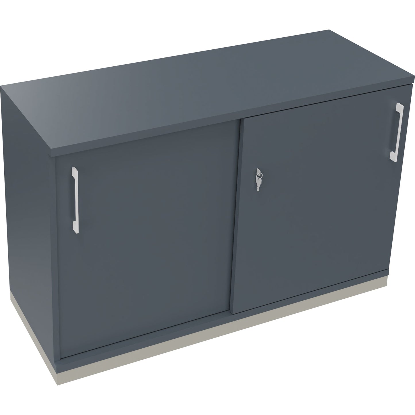 Schiebetürenschrank endless 1.200 x 781 x 442 mm (B x H x T) 2 Fachböden Holz lavagrau