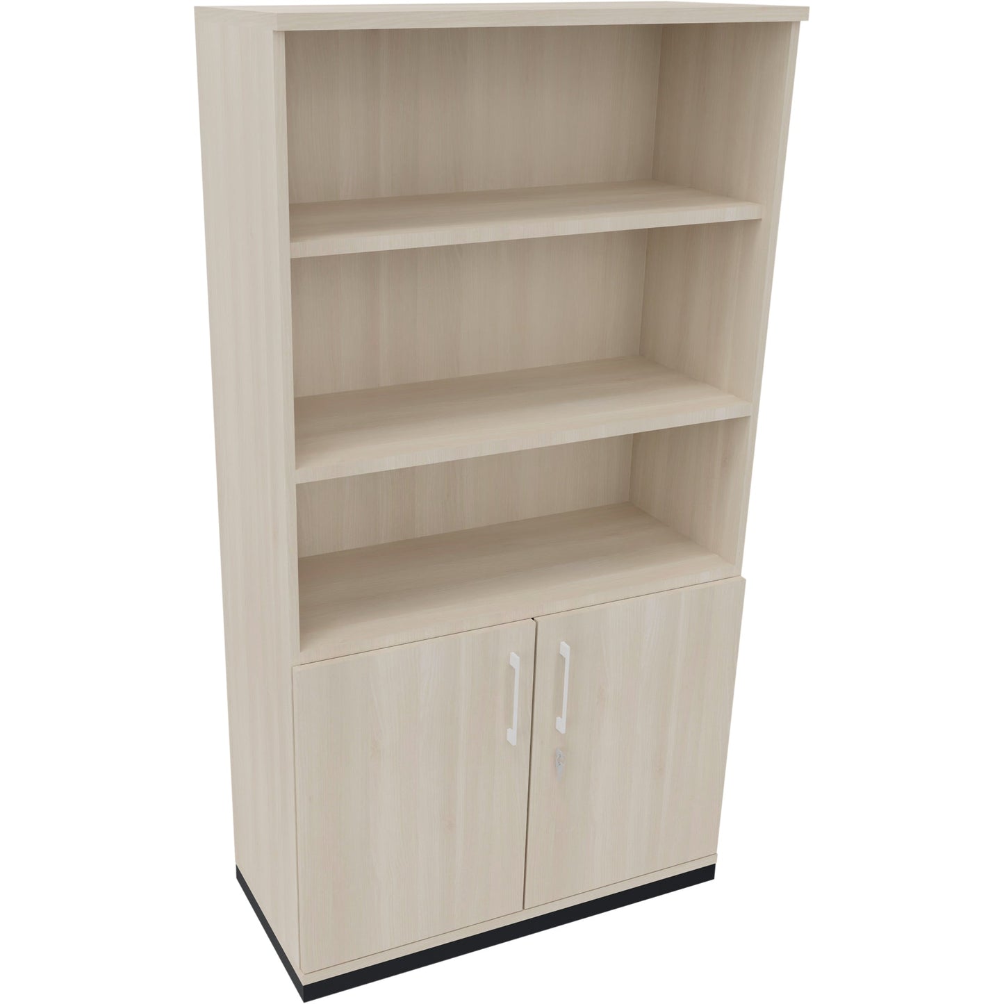 Regalschrank endless 1.000 x 1.869 x 442 mm (B x H x T) 3 Fachböden Flügeltüren ohne Rollen Holz akazie hell
