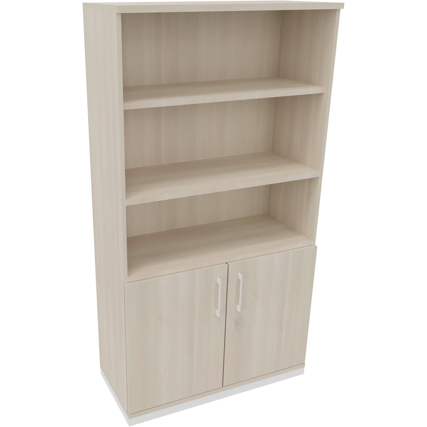 Regalschrank endless 1.000 x 1.869 x 442 mm (B x H x T) 3 Fachböden Flügeltüren ohne Rollen Holz akazie hell
