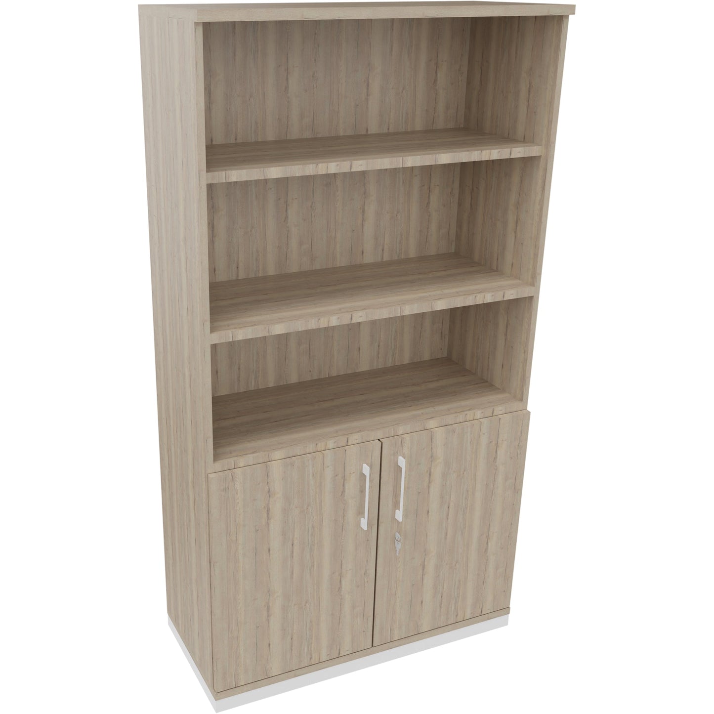 Regalschrank endless 1.000 x 1.869 x 442 mm (B x H x T) 3 Fachböden Flügeltüren ohne Rollen Holz eiche natur