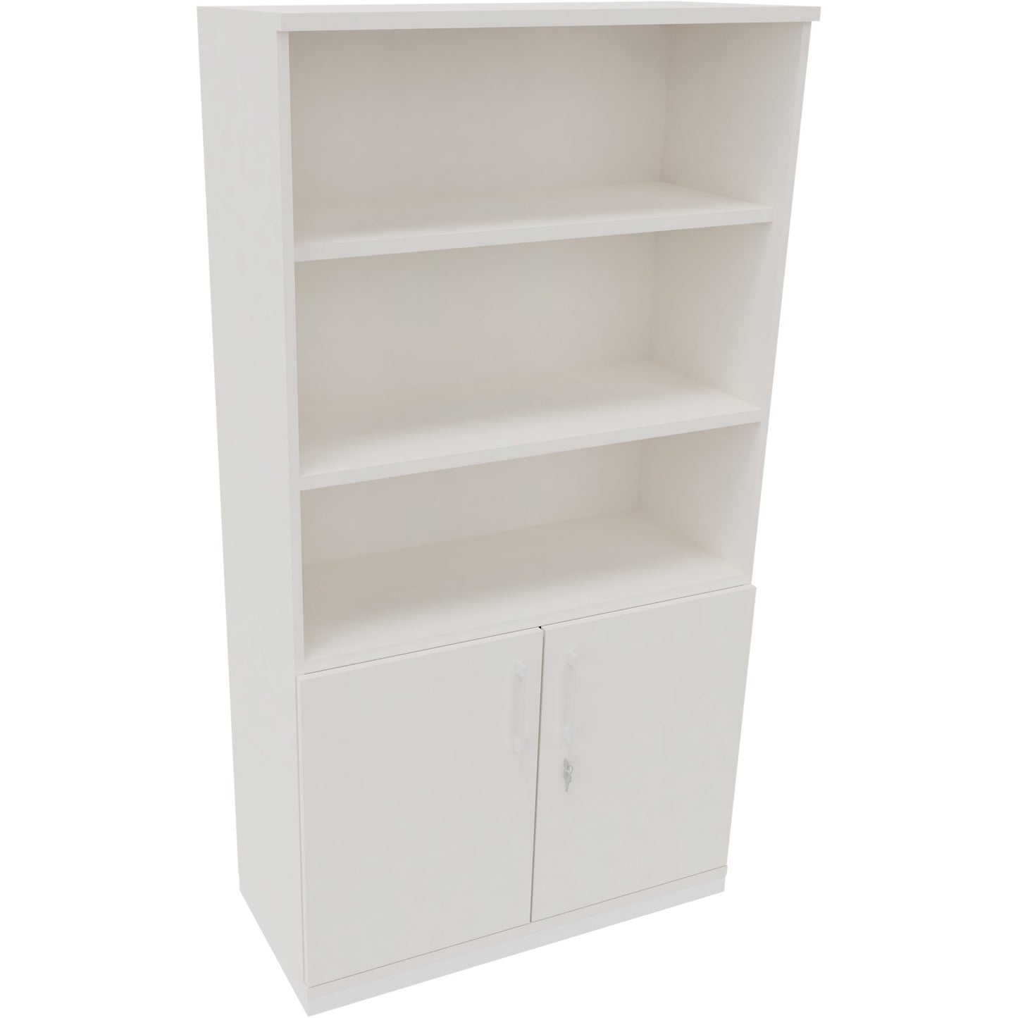 Regalschrank endless 1.000 x 1.869 x 442 mm (B x H x T) 3 Fachböden Flügeltüren ohne Rollen Holz diamant weiß
