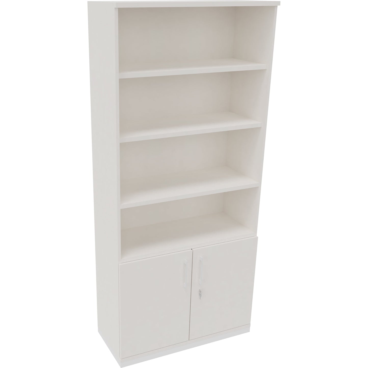 Regalschrank endless 1.000 x 2.221 x 442 mm (B x H x T) 4 Fachböden Flügeltüren ohne Rollen Holz diamant weiß