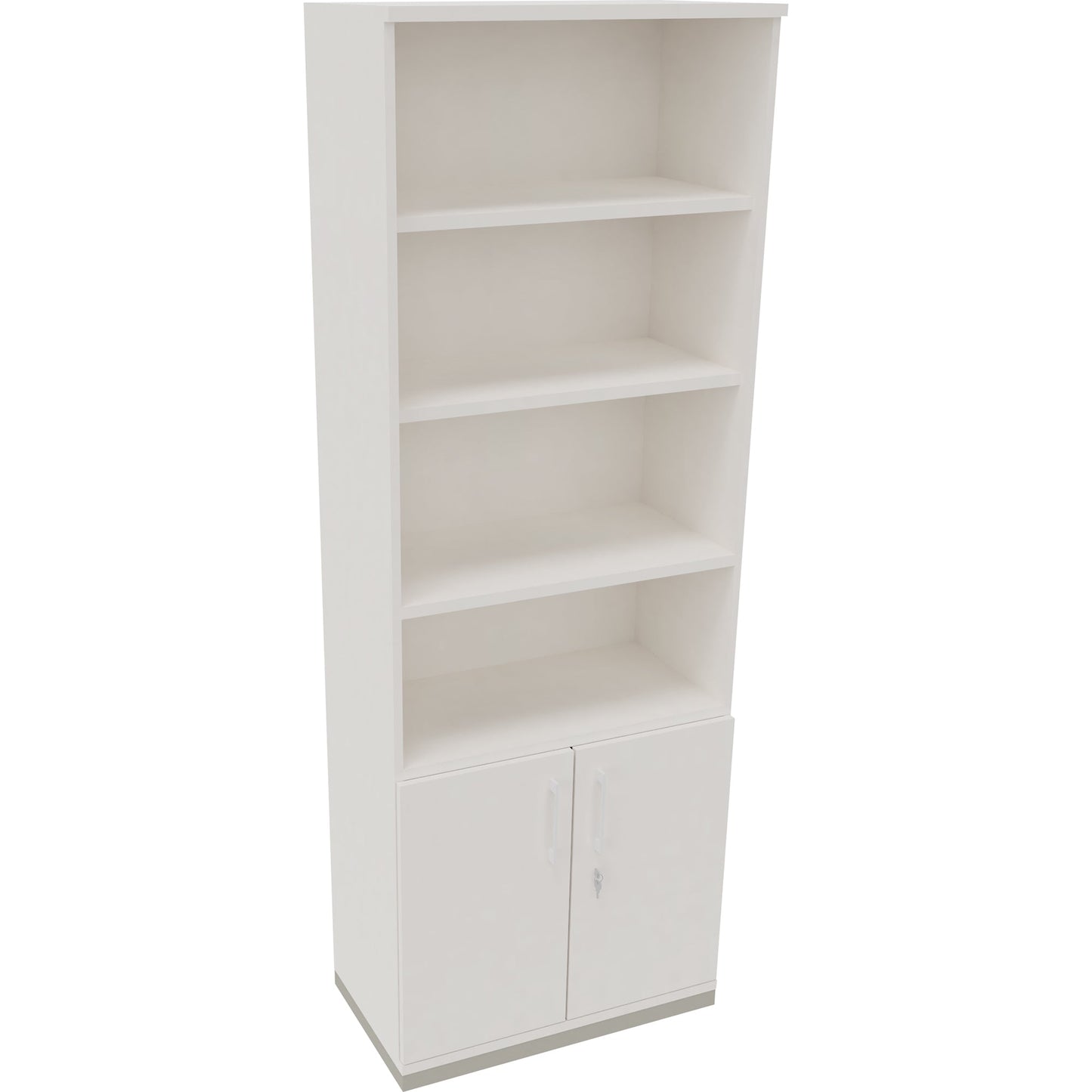 Regalschrank endless 800 x 2.221 x 442 mm (B x H x T) 4 Fachböden Flügeltüren ohne Rollen Holz diamant weiß