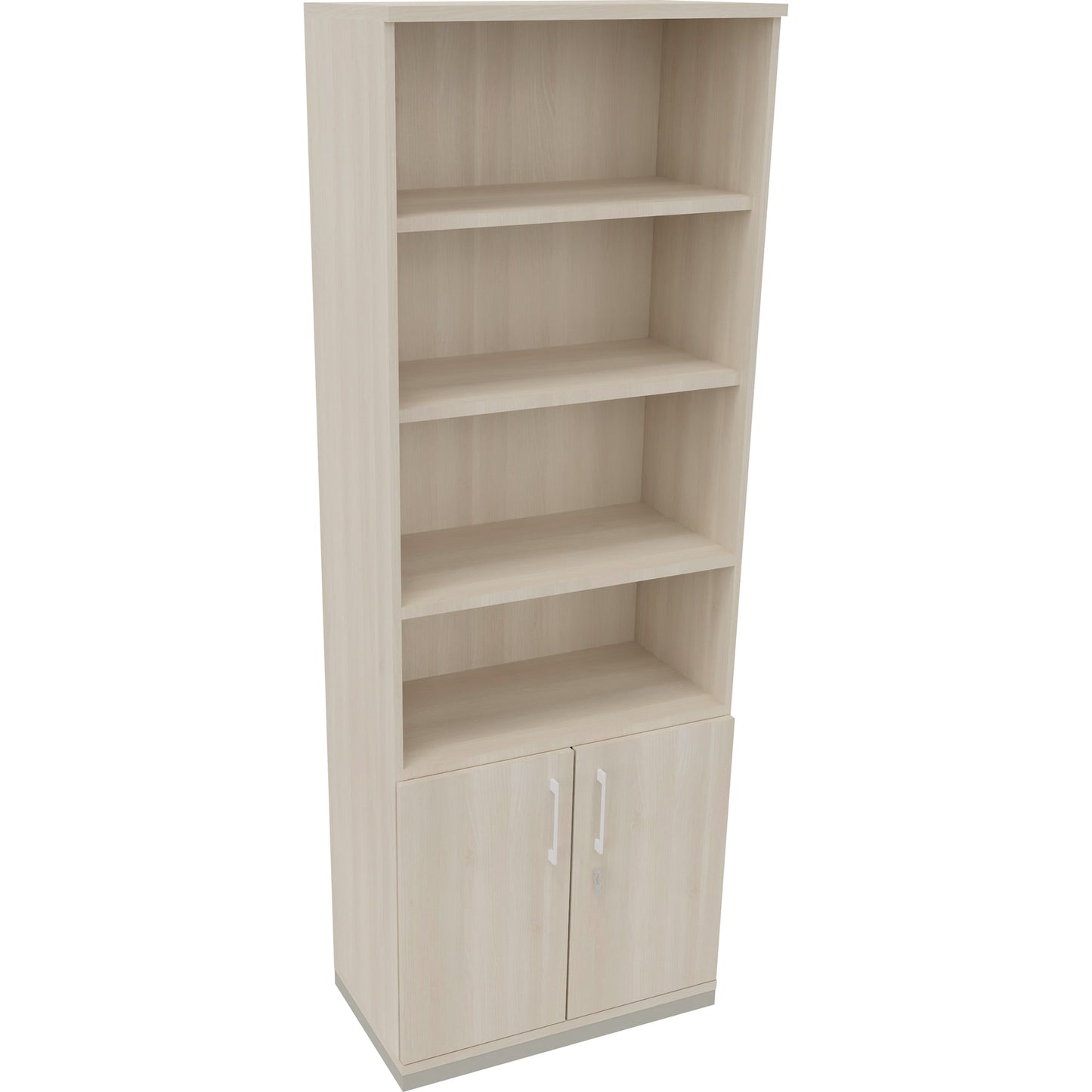 Regalschrank endless 800 x 2.221 x 442 mm (B x H x T) 4 Fachböden Flügeltüren ohne Rollen Holz akazie hell