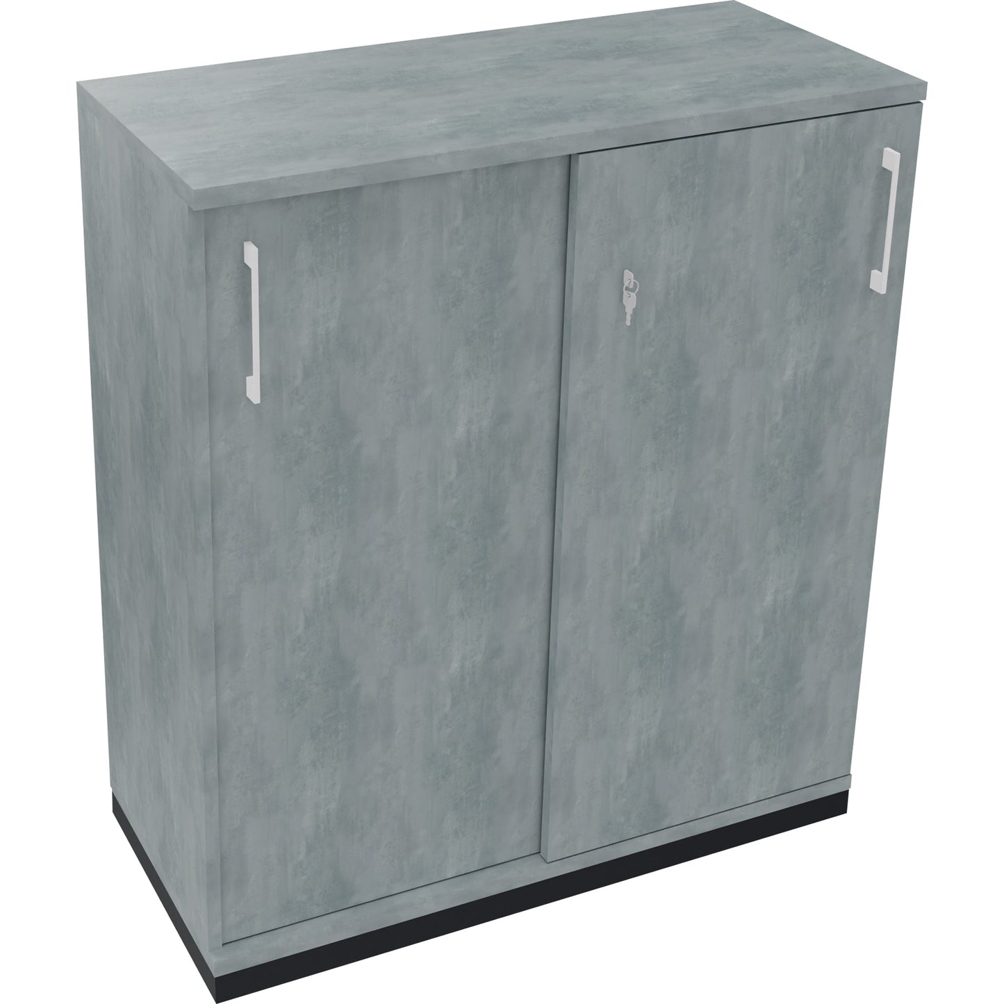 Schiebetürenschrank endless 1.000 x 1.133 x 442 mm (B x H x T) 2 Fachböden Holz beton hell