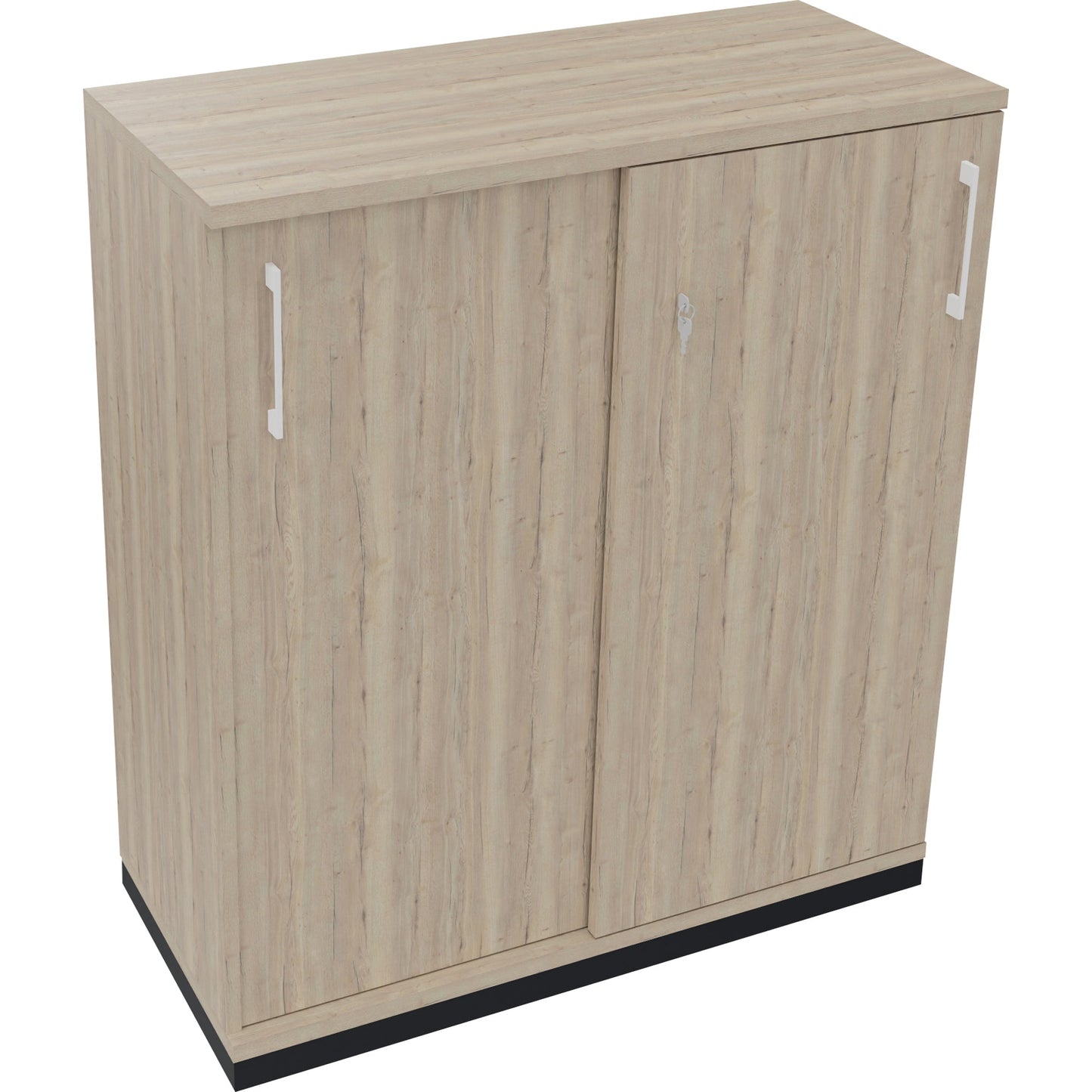 Schiebetürenschrank endless 1.000 x 1.133 x 442 mm (B x H x T) 2 Fachböden Holz eiche natur