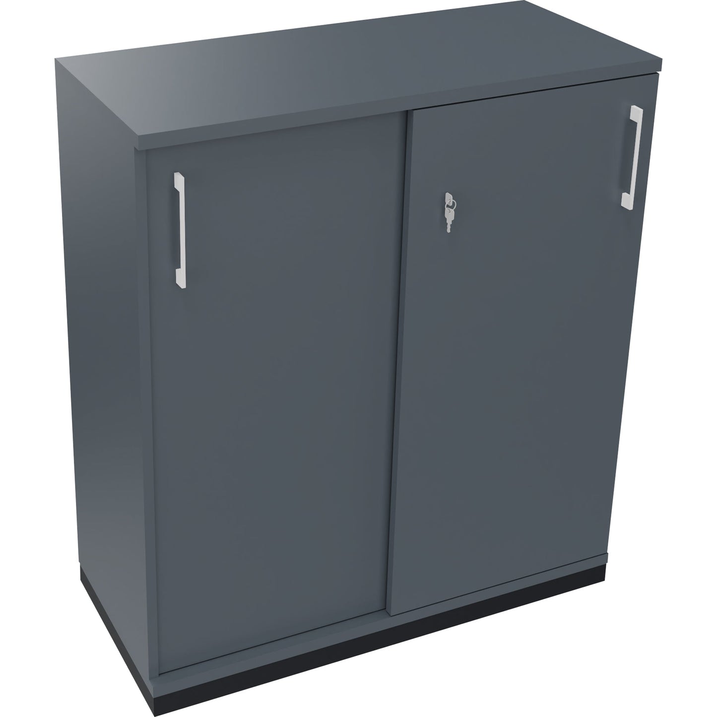 Schiebetürenschrank endless 1.000 x 1.133 x 442 mm (B x H x T) 2 Fachböden Holz lavagrau
