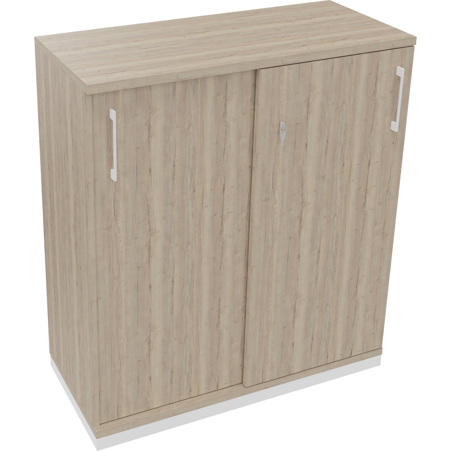 Schiebetürenschrank endless 1.000 x 1.133 x 442 mm (B x H x T) 2 Fachböden Holz eiche natur