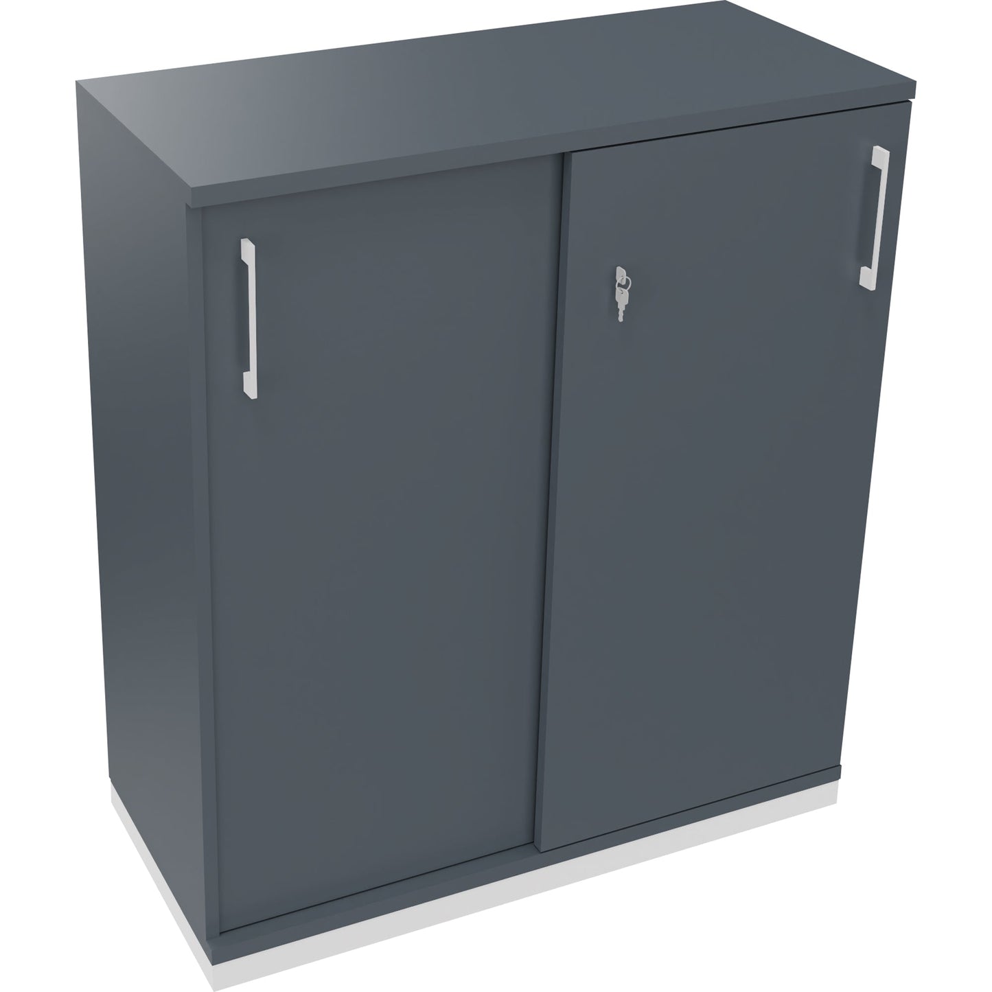Schiebetürenschrank endless 1.000 x 1.133 x 442 mm (B x H x T) 2 Fachböden Holz lavagrau