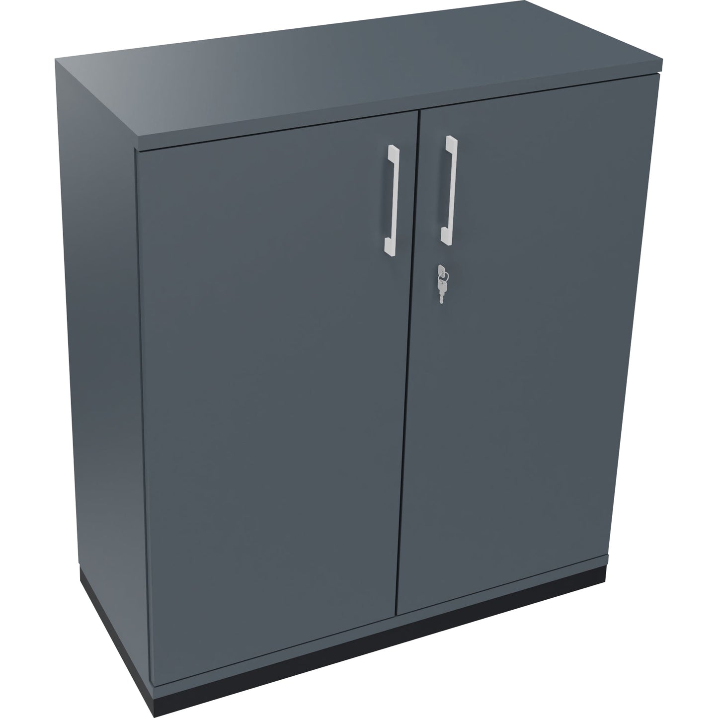 Flügeltürenschrank endless 1.000 x 1.133 x 442 mm (B x H x T) 2 Fachböden Holz Farbe: lavagrau anthrazit metallic