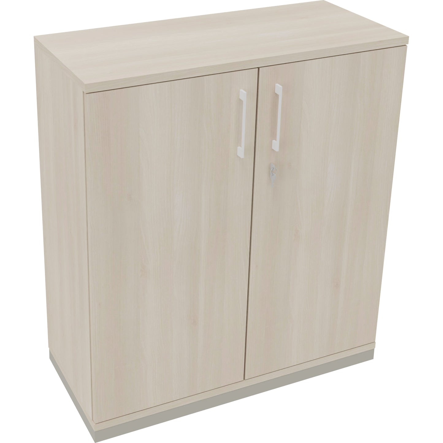 Flügeltürenschrank endless 1.000 x 1.133 x 442 mm (B x H x T) 2 Fachböden Holz Farbe: akazie hell silberaluminium