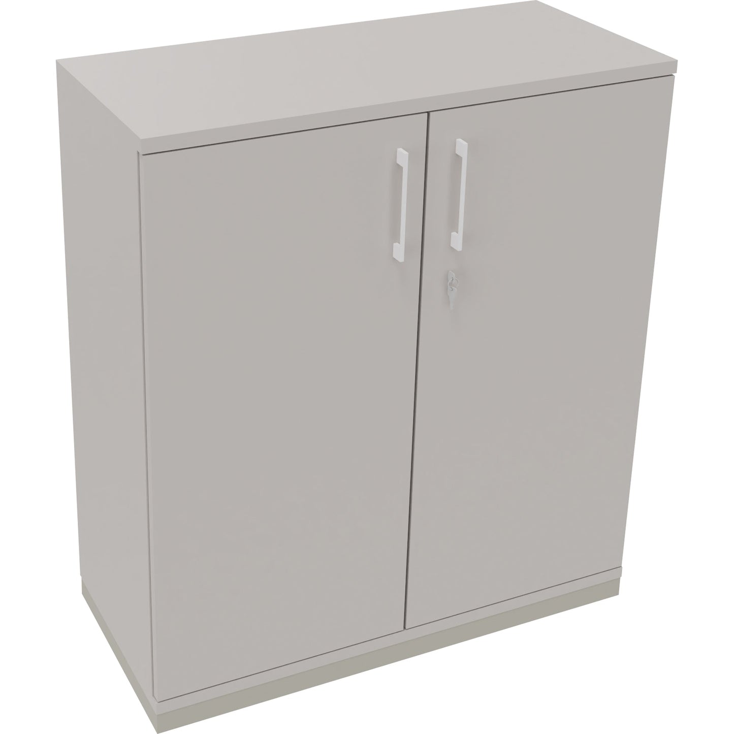 Flügeltürenschrank endless 1.000 x 1.133 x 442 mm (B x H x T) 2 Fachböden Holz Farbe: lichtgrau silberaluminium