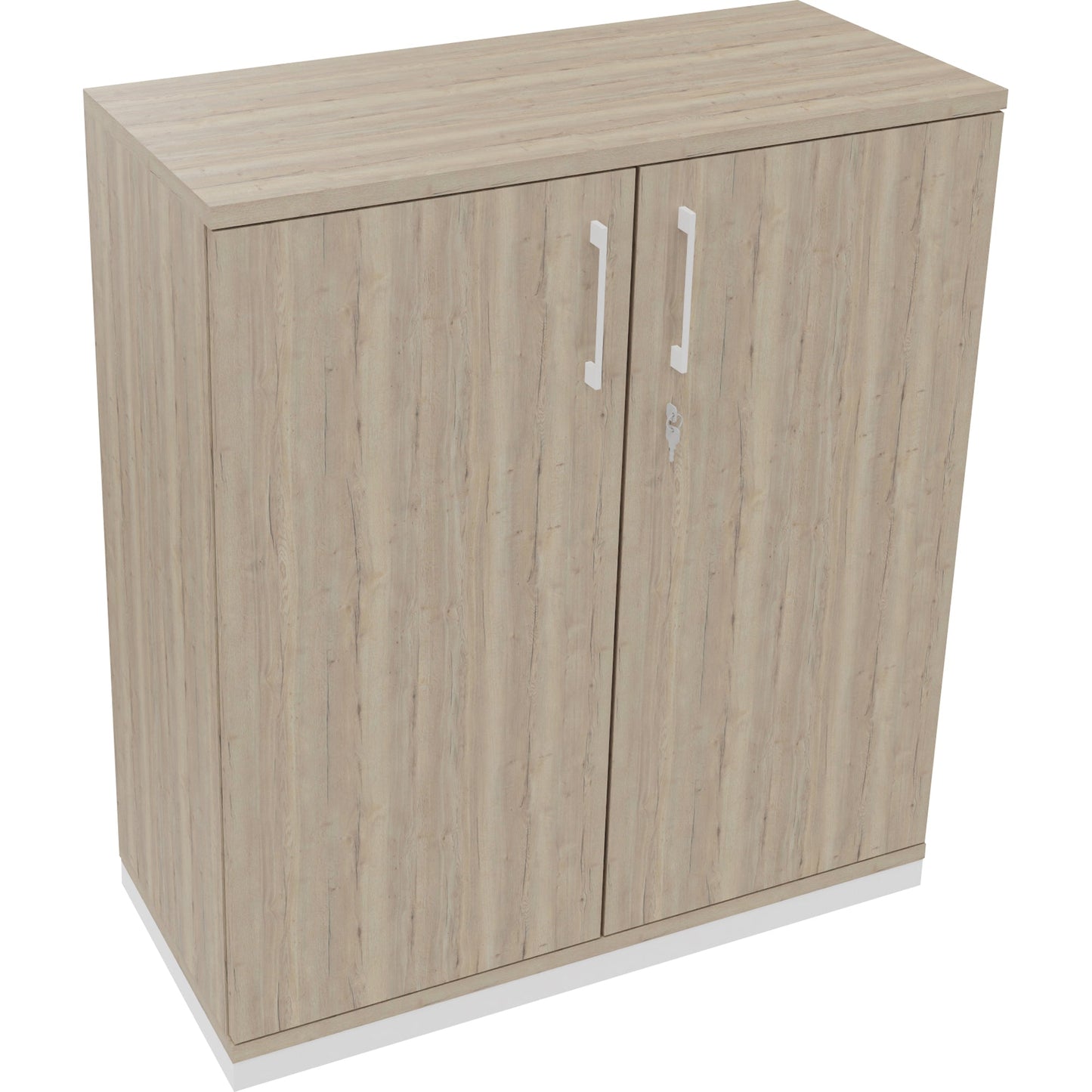 Flügeltürenschrank endless 1.000 x 1.133 x 442 mm (B x H x T) 2 Fachböden Holz Farbe: eiche natur verkehrsweiß