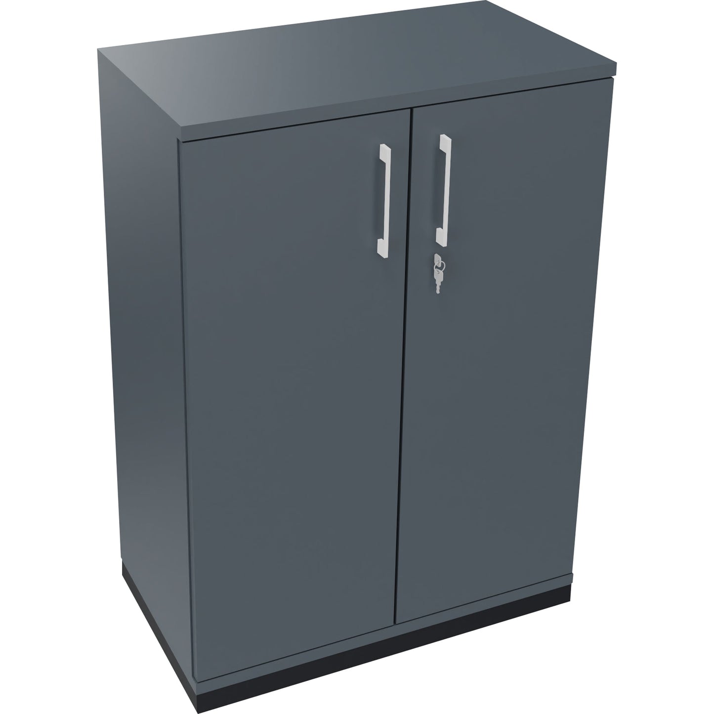 Flügeltürenschrank endless 800 x 1.133 x 442 mm (B x H x T) 2 Fachböden Holz Farbe: lavagrau anthrazit metallic