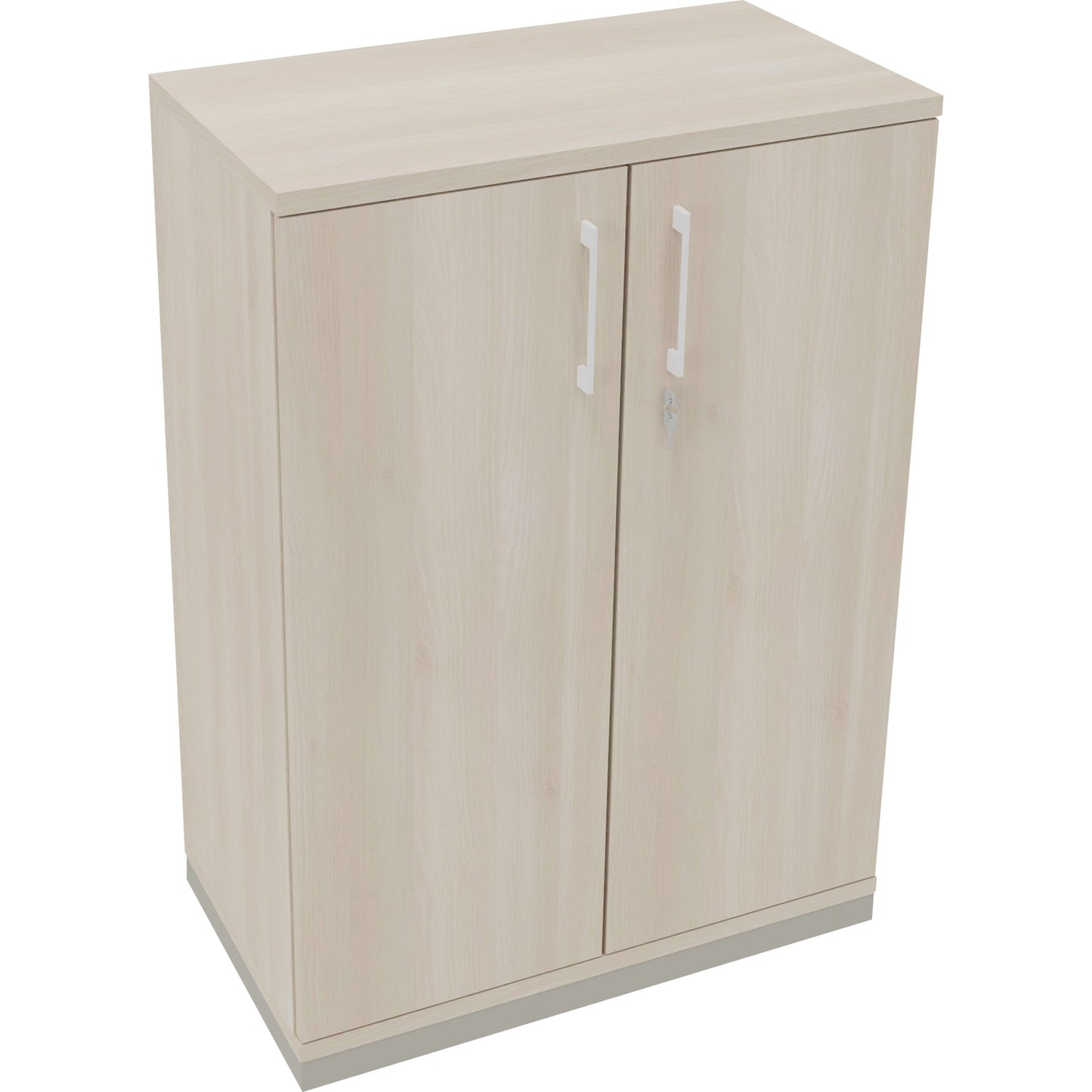 Flügeltürenschrank endless 800 x 1.133 x 442 mm (B x H x T) 2 Fachböden Holz Farbe: akazie hell silberaluminium