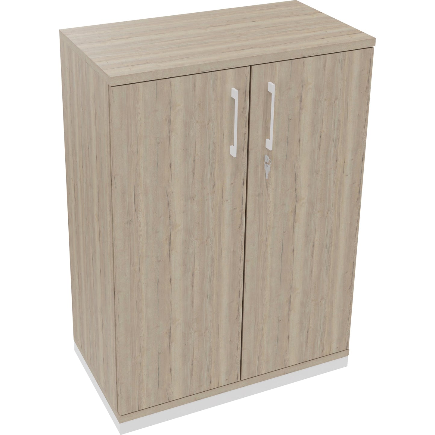 Flügeltürenschrank endless 800 x 1.133 x 442 mm (B x H x T) 2 Fachböden Holz Farbe: eiche natur verkehrsweiß