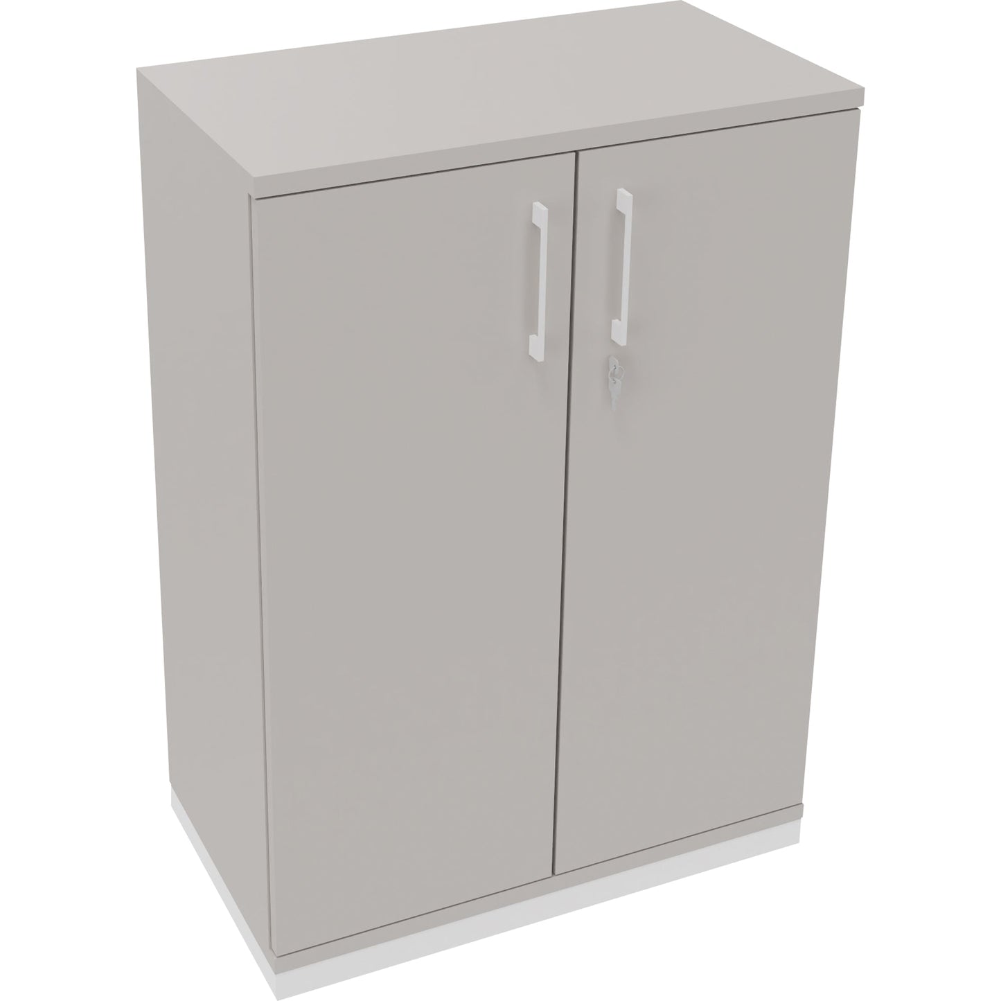 Flügeltürenschrank endless 800 x 1.133 x 442 mm (B x H x T) 2 Fachböden Holz Farbe: lichtgrau verkehrsweiß