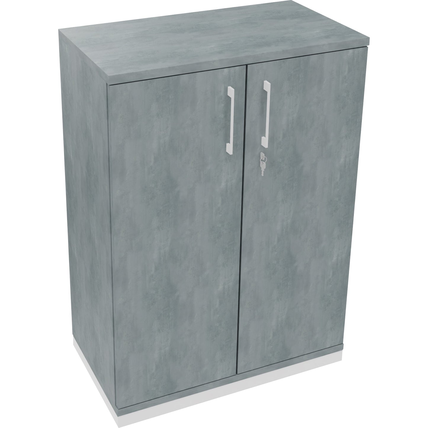 Flügeltürenschrank endless 800 x 1.133 x 442 mm (B x H x T) 2 Fachböden Holz Farbe: beton hell verkehrsweiß