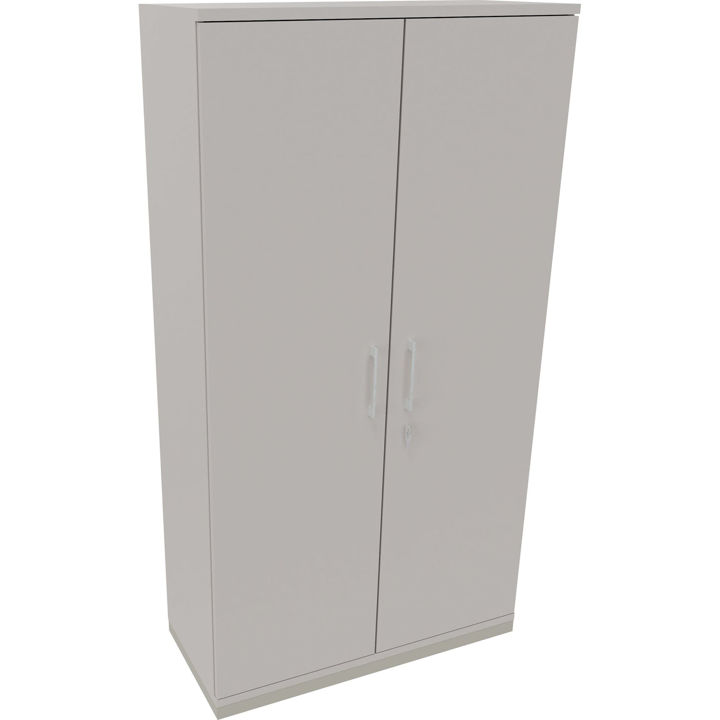 Flügeltürenschrank endless 1.000 x 1.869 x 442 mm (B x H x T) 4 Fachböden Holz Farbe: lichtgrau silberaluminium