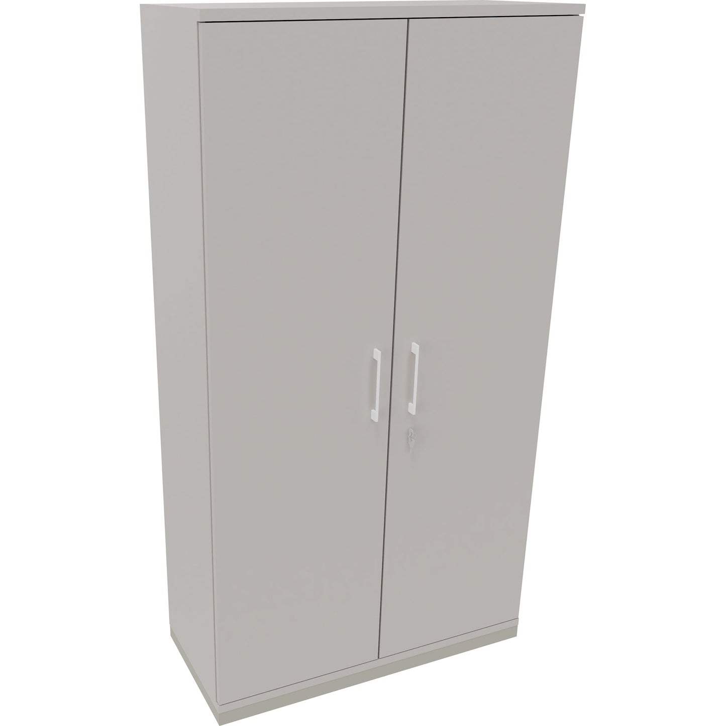 Flügeltürenschrank endless 1.000 x 1.869 x 442 mm (B x H x T) 4 Fachböden Holz Farbe: lichtgrau verkehrsweiß