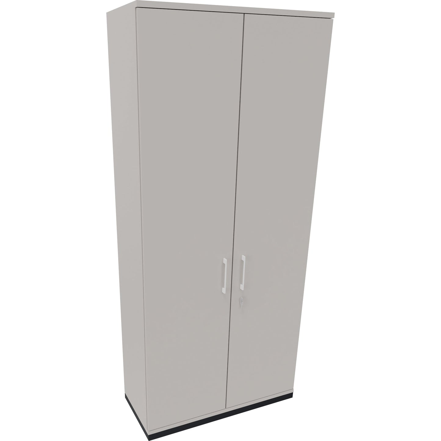 Flügeltürenschrank endless 1.000 x 2.221 x 442 mm (B x H x T) 5 Fachböden Holz Farbe: lichtgrau anthrazit metallic