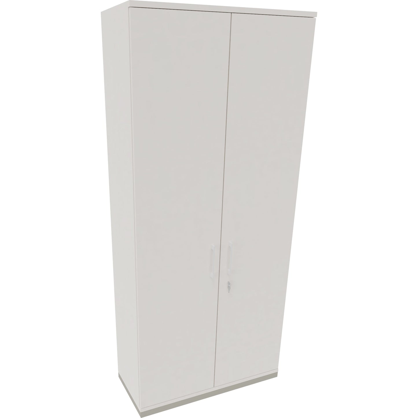 Flügeltürenschrank endless 1.000 x 2.221 x 442 mm (B x H x T) 5 Fachböden Holz Farbe: diamant weiß silberaluminium