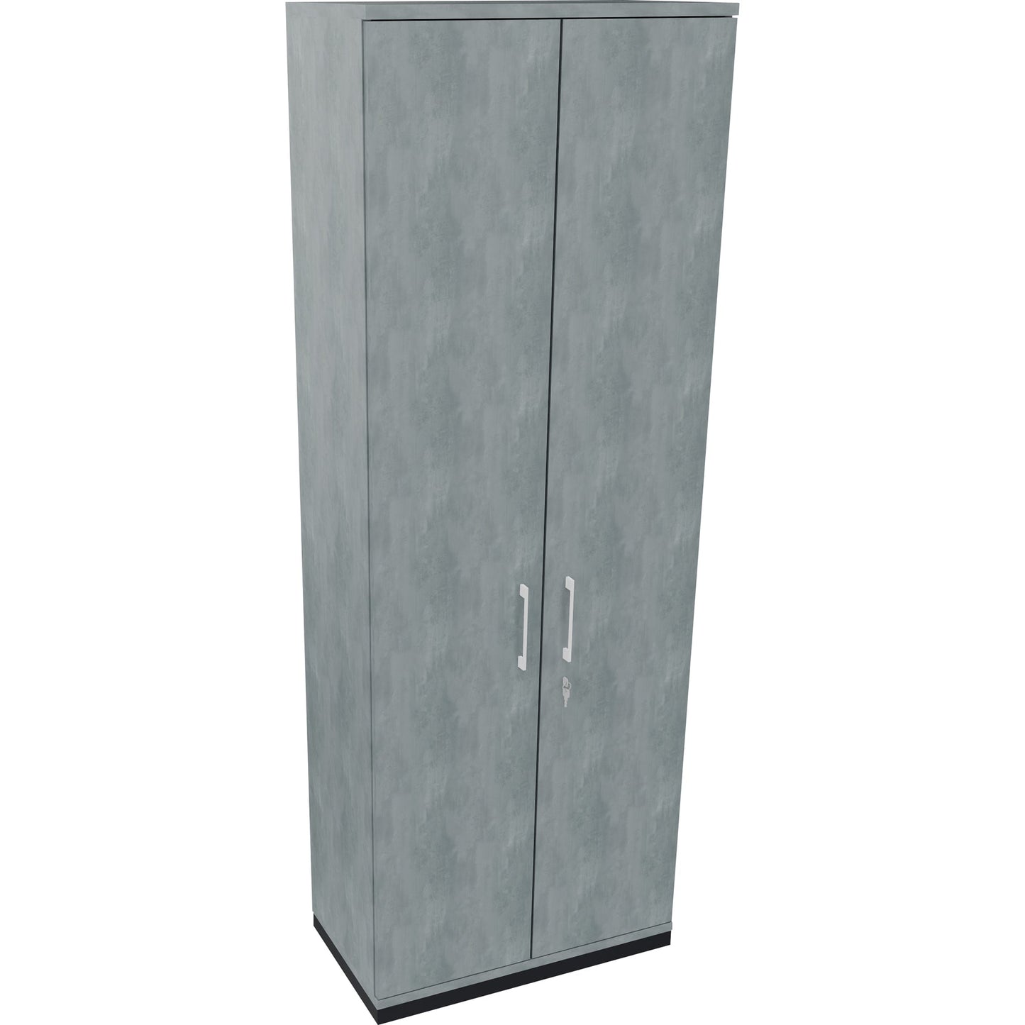 Flügeltürenschrank endless 800 x 2.221 x 442 mm (B x H x T) 5 Fachböden Holz Farbe: beton hell anthrazit metallic