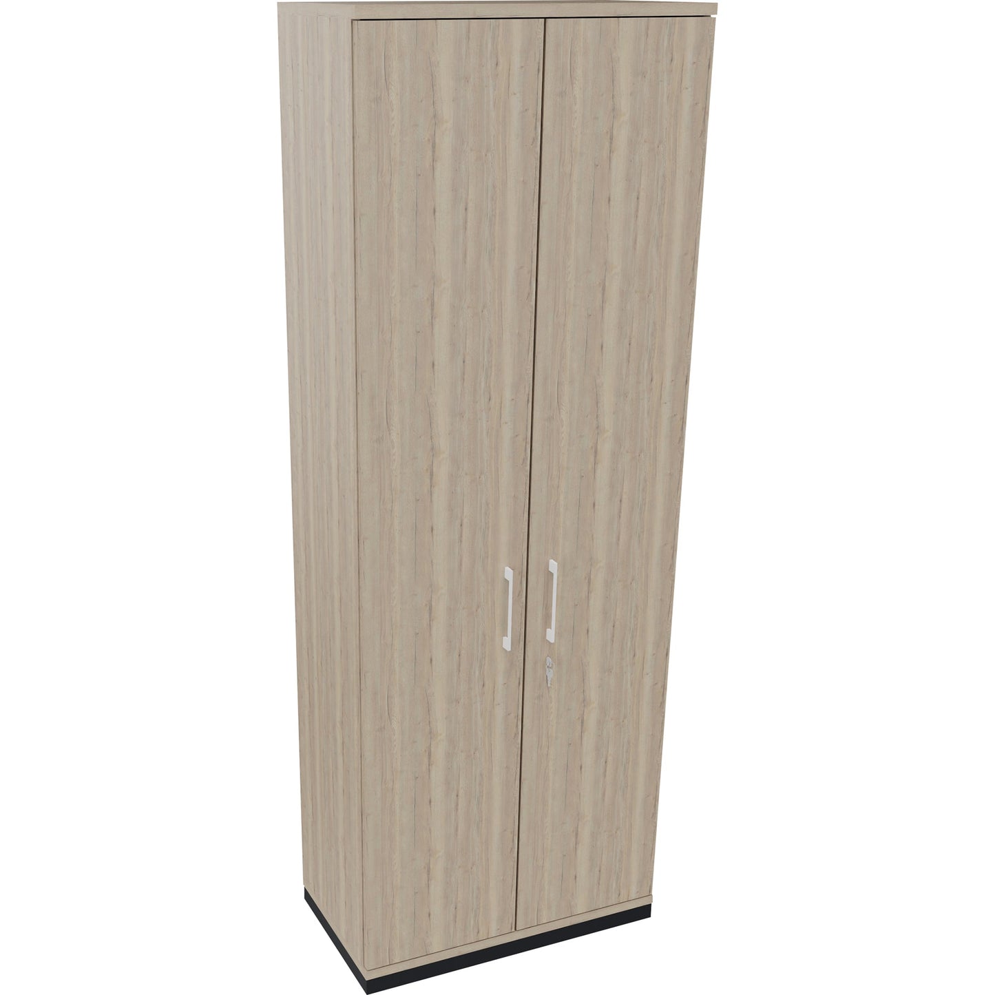 Flügeltürenschrank endless 800 x 2.221 x 442 mm (B x H x T) 5 Fachböden Holz Farbe: eiche natur anthrazit metallic