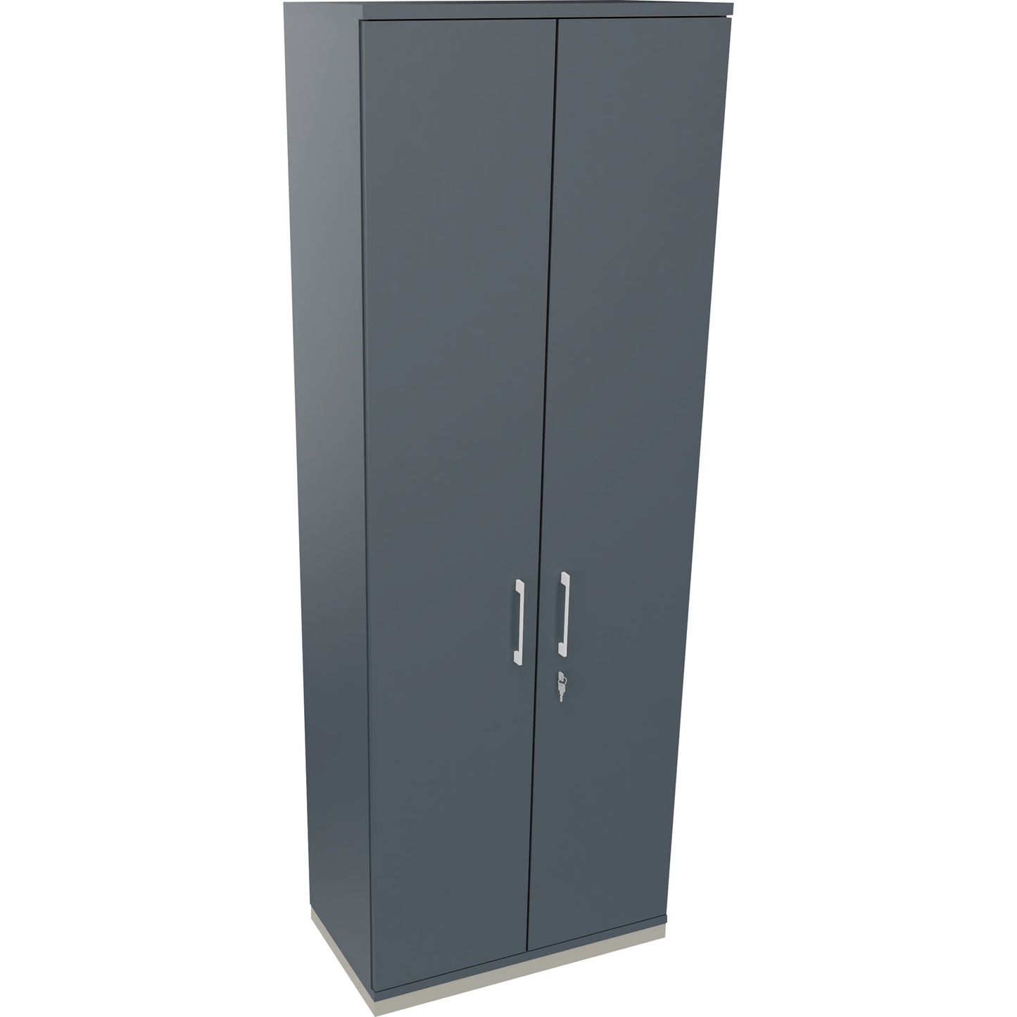 Flügeltürenschrank endless 800 x 2.221 x 442 mm (B x H x T) 5 Fachböden Holz Farbe: lavagrau silberaluminium
