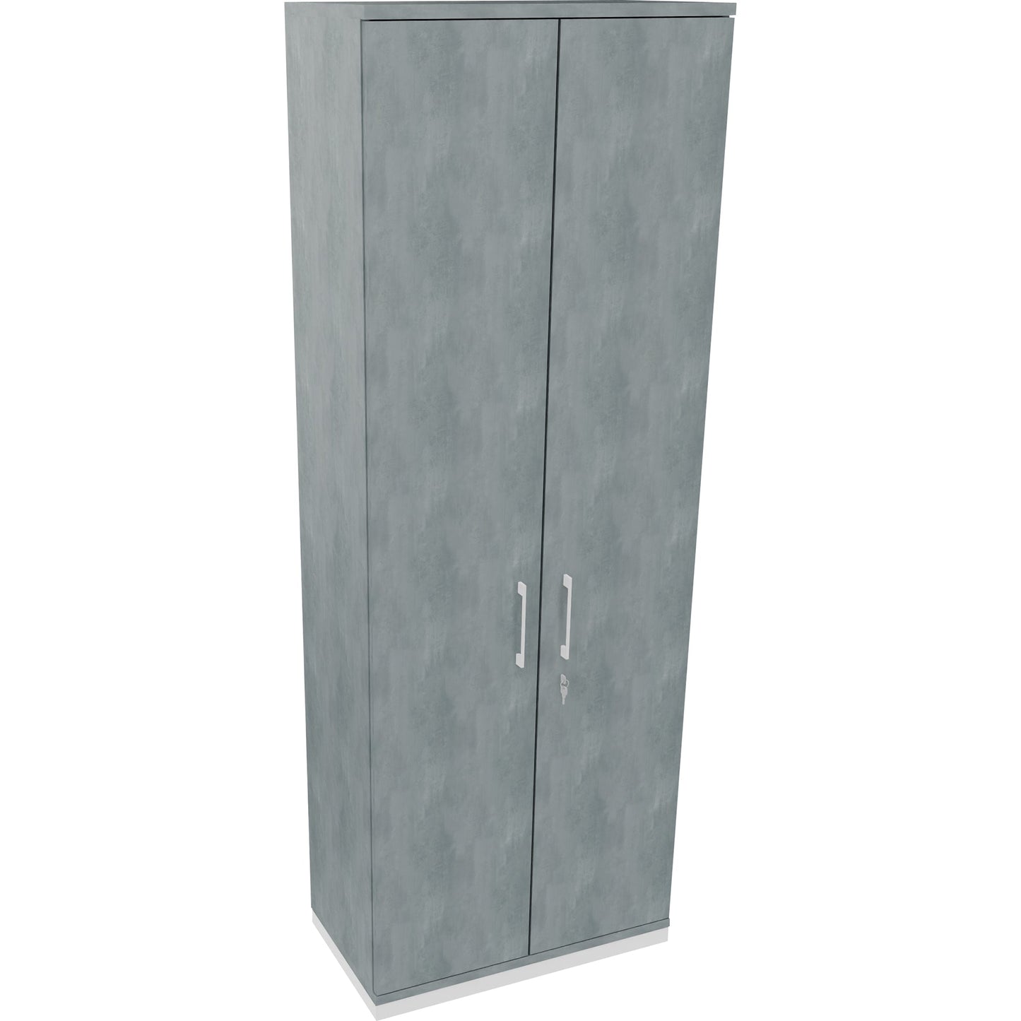 Flügeltürenschrank endless 800 x 2.221 x 442 mm (B x H x T) 5 Fachböden Holz Farbe: beton hell verkehrsweiß