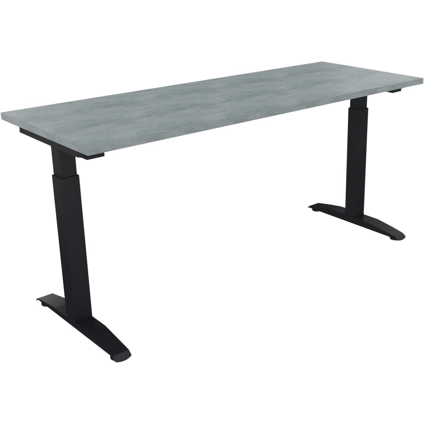 Schreibtisch all in one Maße: 1.600 x 650-850 x 600 mm (B x H x T) Holz beton hell