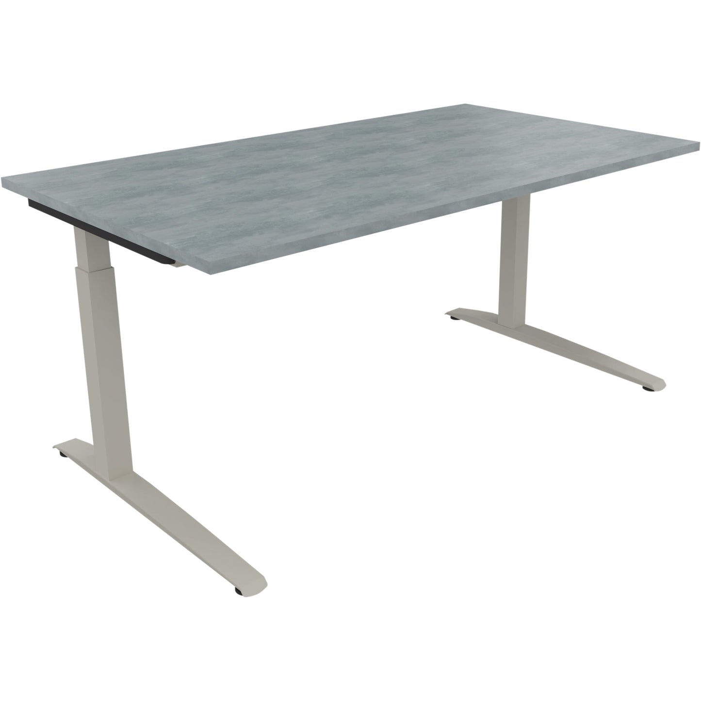 Schreibtisch all in one Maße: 1.600 x 650-850 x 900 mm (B x H x T) Holz beton hell