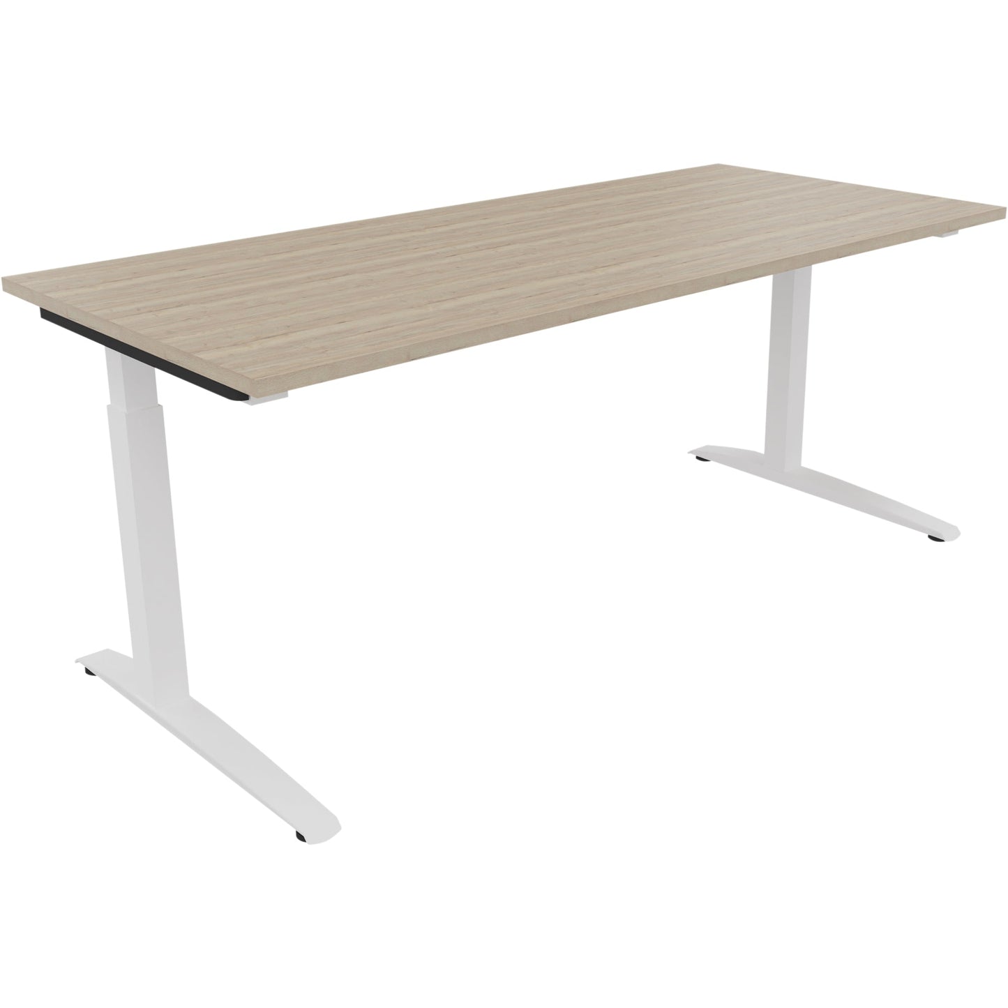 Schreibtisch all in one Maße: 1.800 x 650-850 x 800 mm (B x H x T) Holz eiche natur