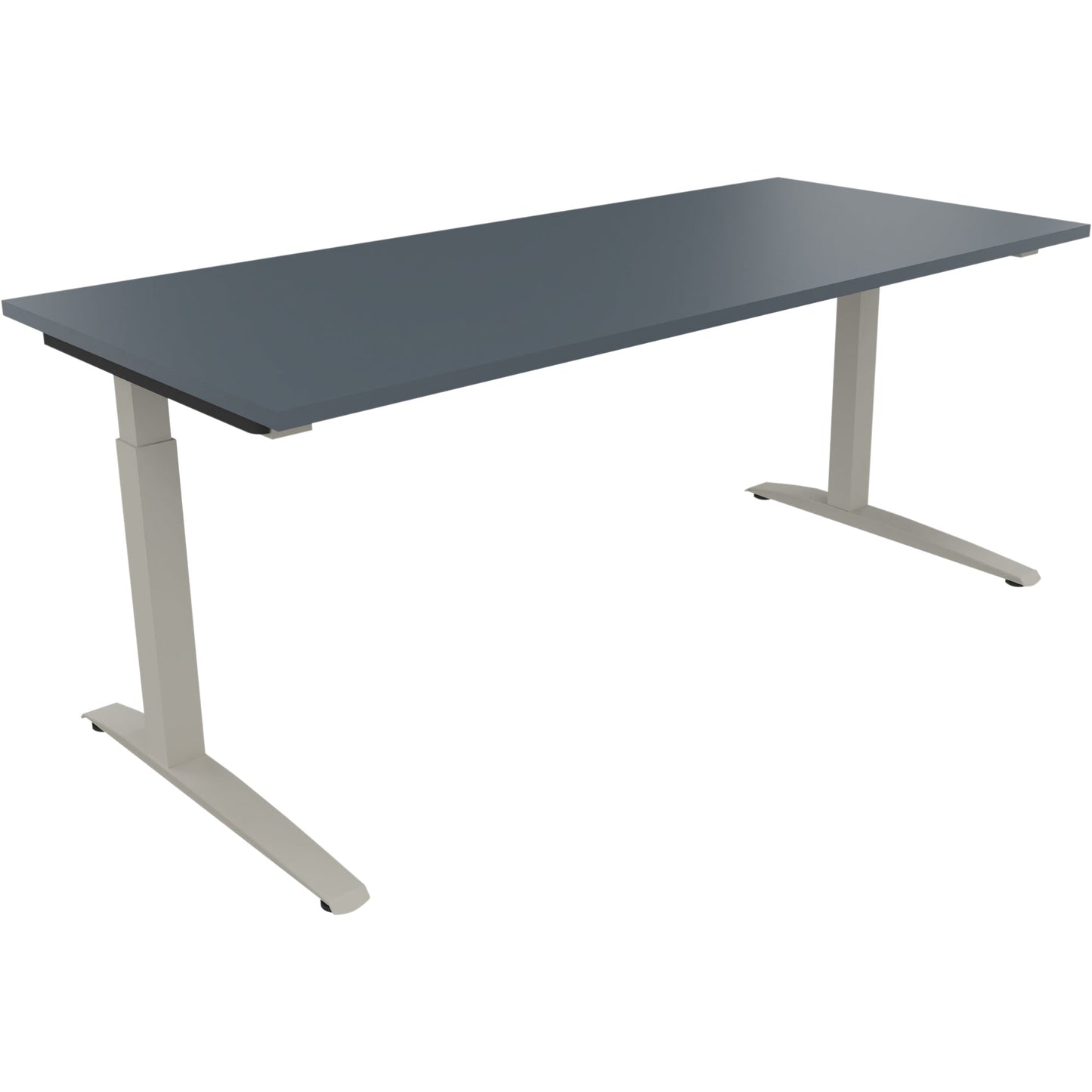 Schreibtisch all in one Maße: 1.800 x 650-850 x 800 mm (B x H x T) Holz lavagrau