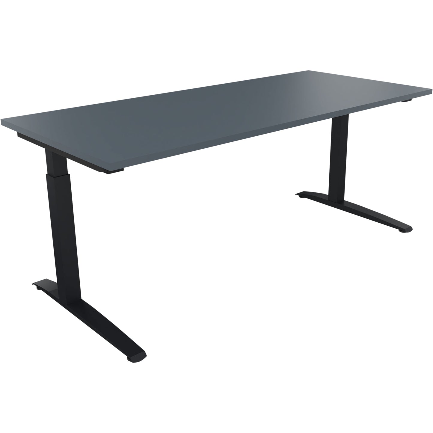 Schreibtisch all in one Maße: 1.800 x 650-850 x 800 mm (B x H x T) Holz lavagrau