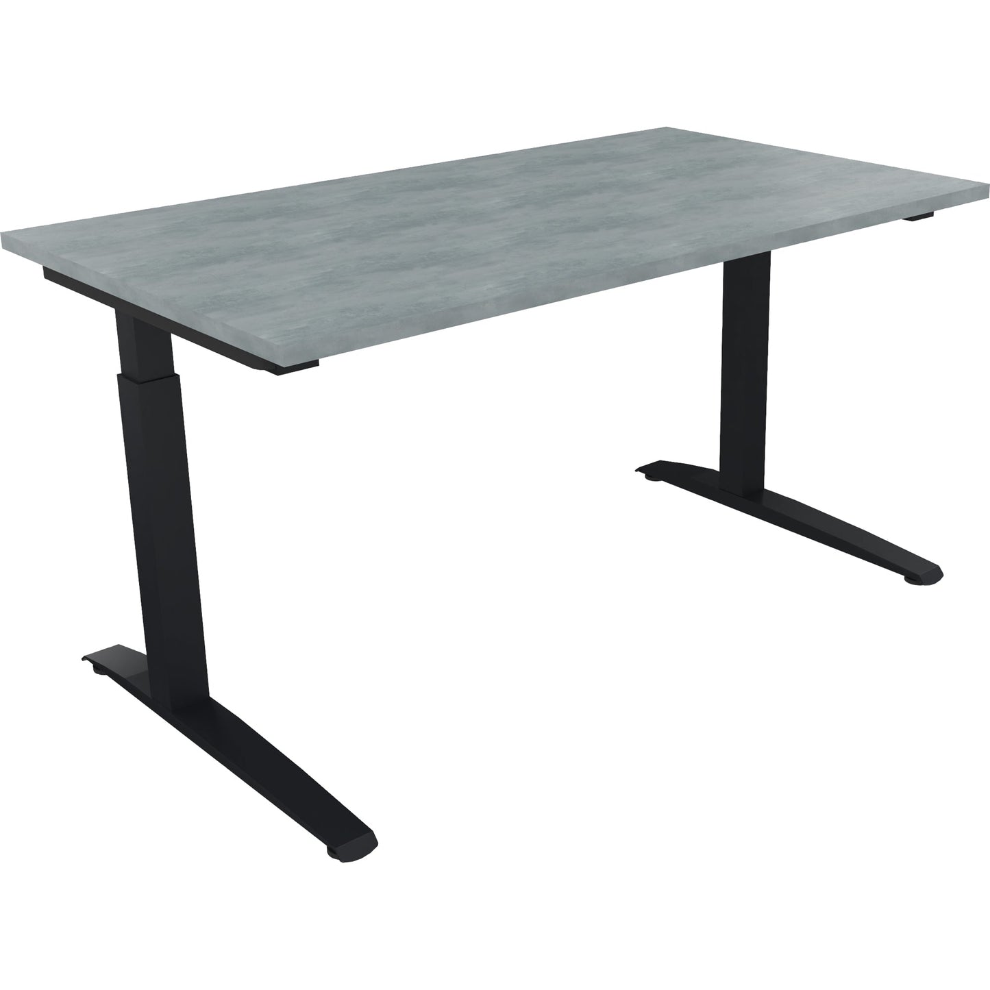 Schreibtisch all in one Maße: 1.400 x 650-850 x 800 mm (B x H x T) Holz beton hell
