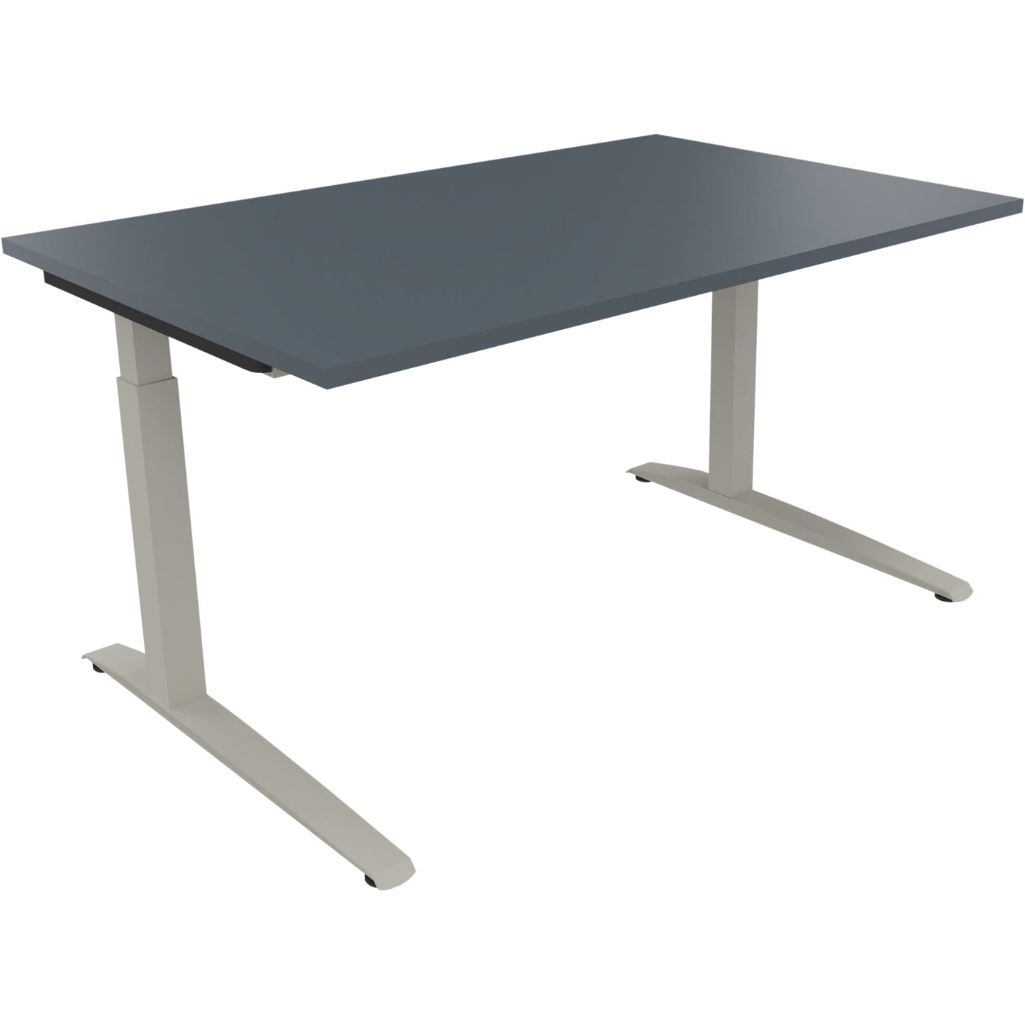 Schreibtisch all in one Maße: 1.400 x 650-850 x 900 mm (B x H x T) Holz lavagrau