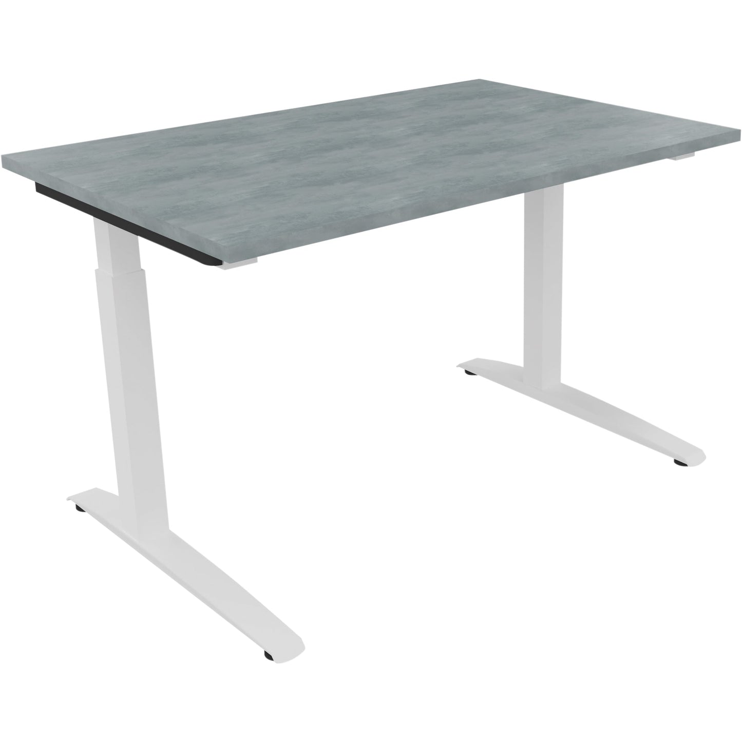 Schreibtisch all in one Maße: 1.200 x 650-850 x 800 mm (B x H x T) Holz beton hell