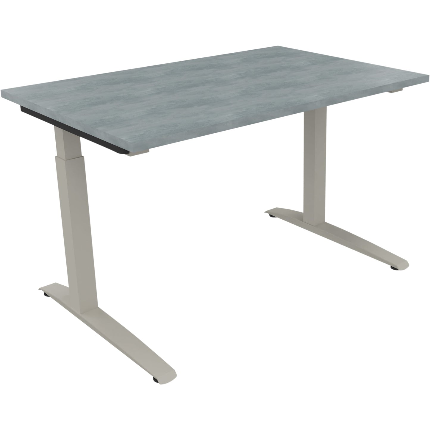 Schreibtisch all in one Maße: 1.200 x 650-850 x 800 mm (B x H x T) Holz beton hell