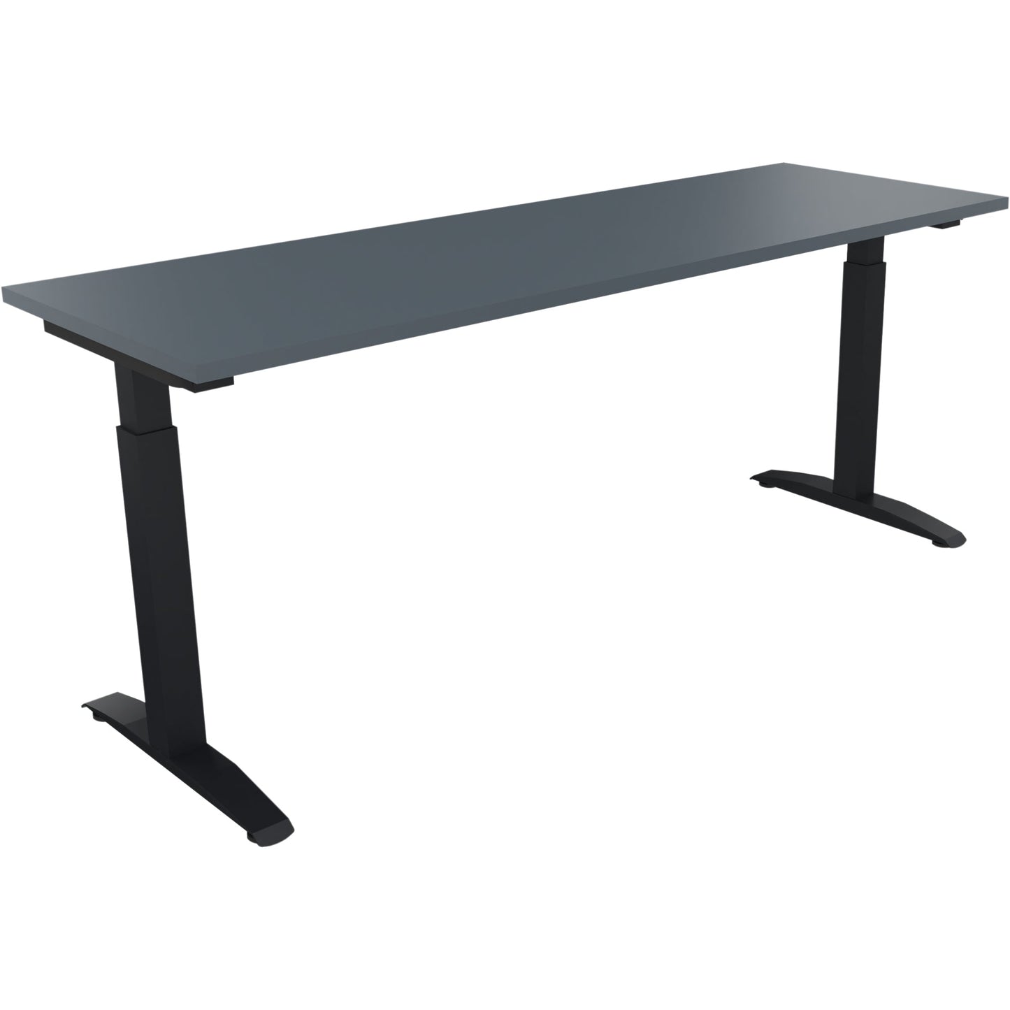 Schreibtisch all in one Maße: 1.800 x 650-850 x 600 mm (B x H x T) Holz lavagrau