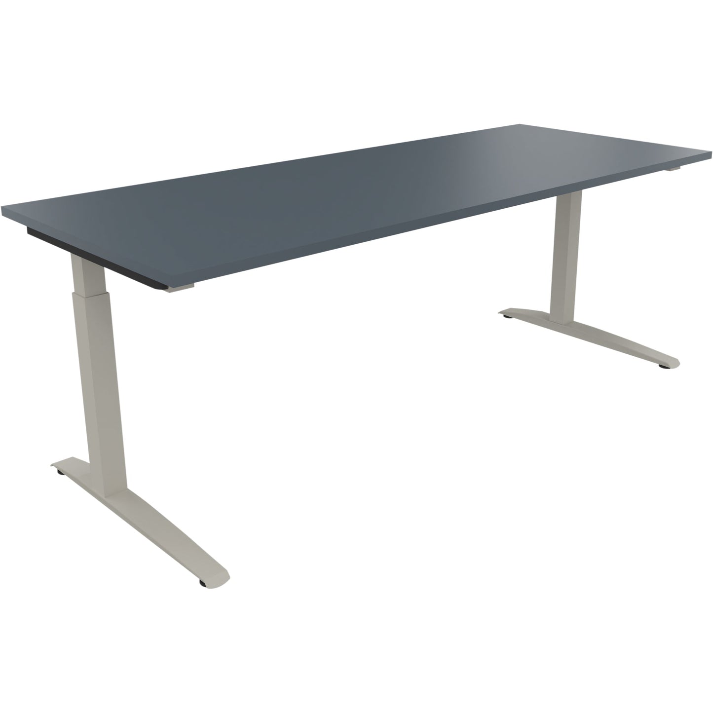 Schreibtisch all in one Maße: 2.000 x 650-850 x 800 mm (B x H x T) Holz lavagrau