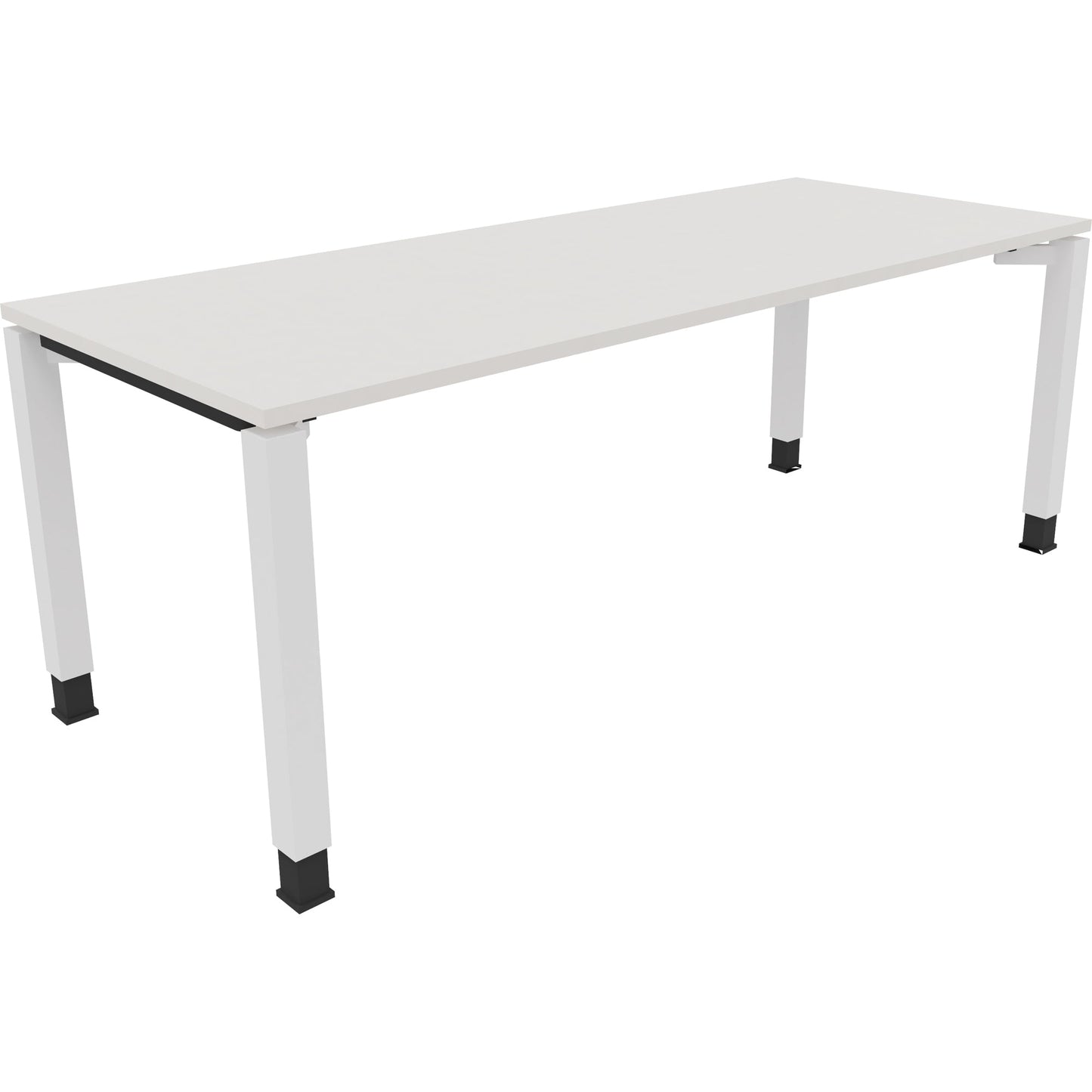 Schreibtisch all in one Maße: 2.000 x 680-820 x 800 mm (B x H x T) Holz diamantweiß