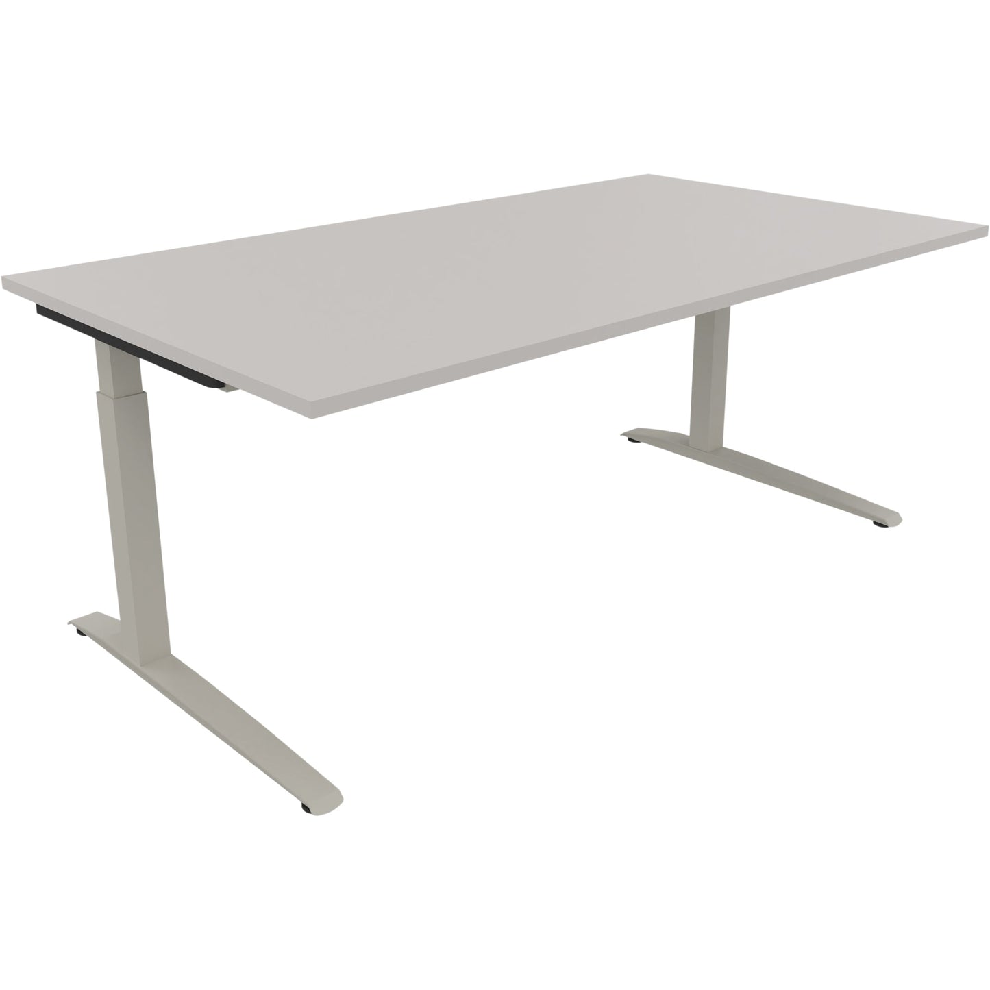 Schreibtisch all in one Maße: 1.800 x 650-850 x 1.000 mm (B x H x T) Holz lichtgrau