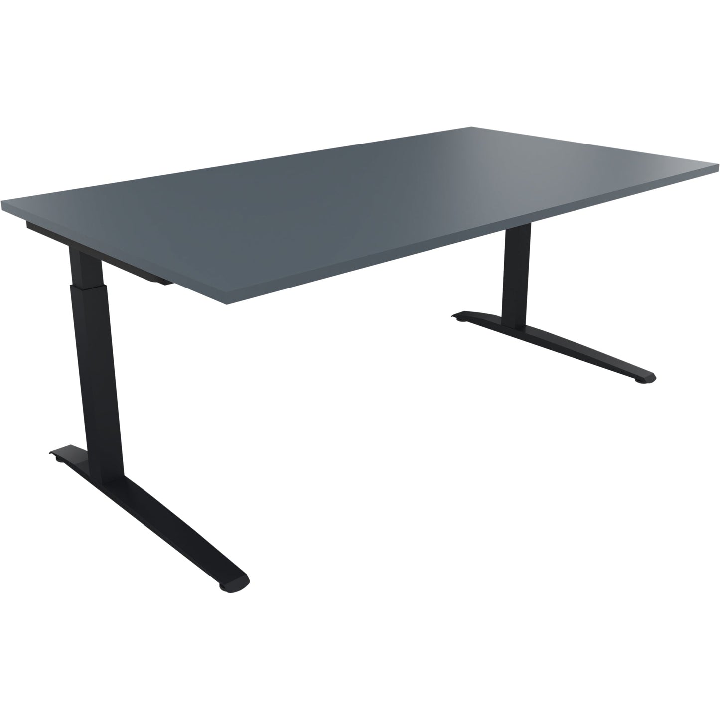 Schreibtisch all in one Maße: 1.800 x 650-850 x 1.000 mm (B x H x T) Holz lavagrau