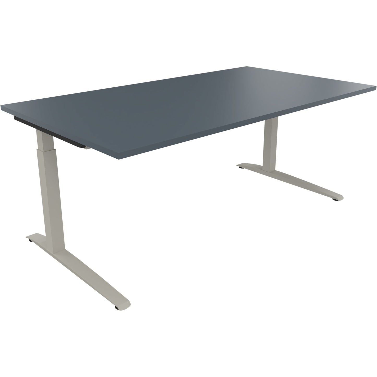Schreibtisch all in one Maße: 1.800 x 650-850 x 1.000 mm (B x H x T) Holz lavagrau