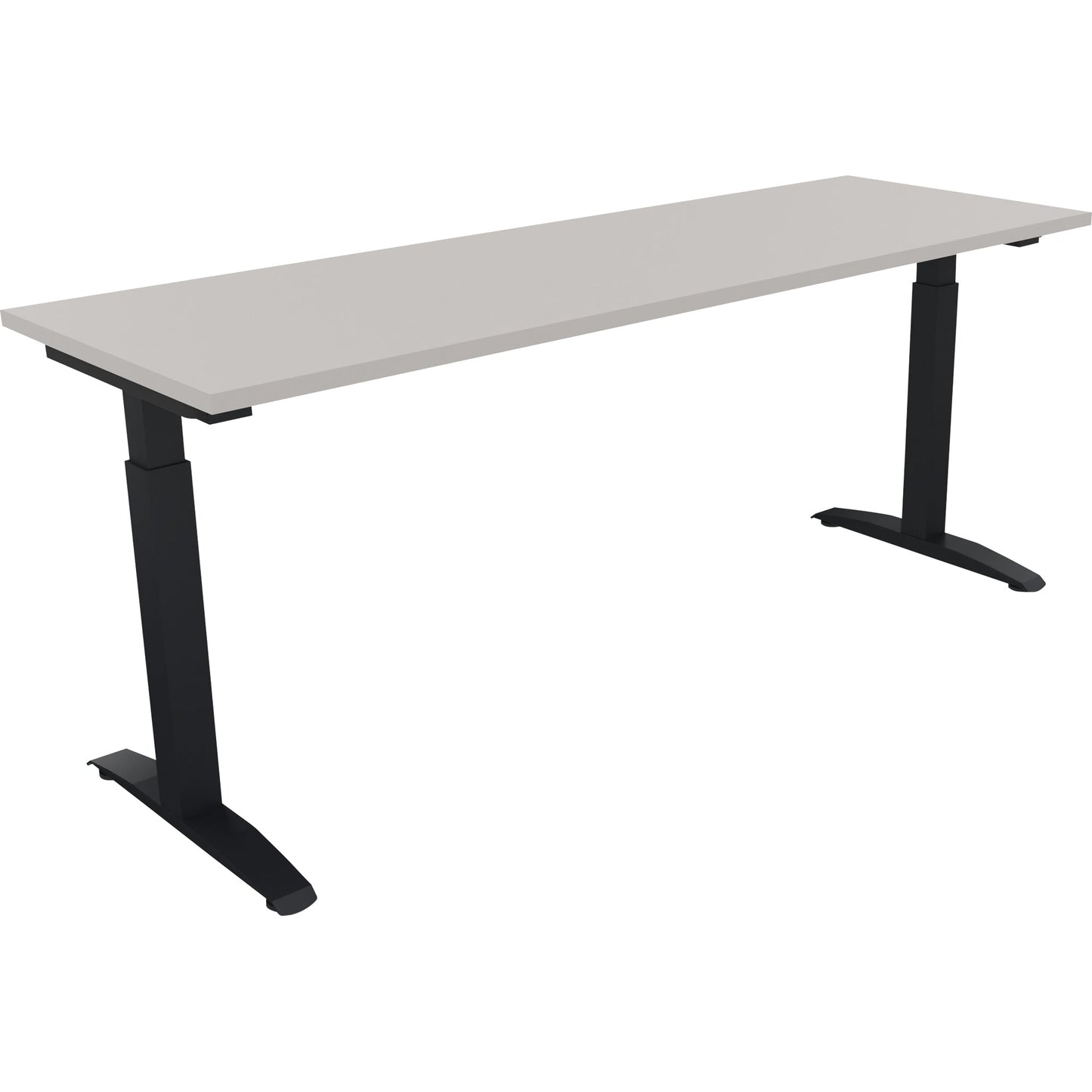 Schreibtisch all in one Maße: 1.800 x 650-850 x 600 mm (B x H x T) Holz lichtgrau