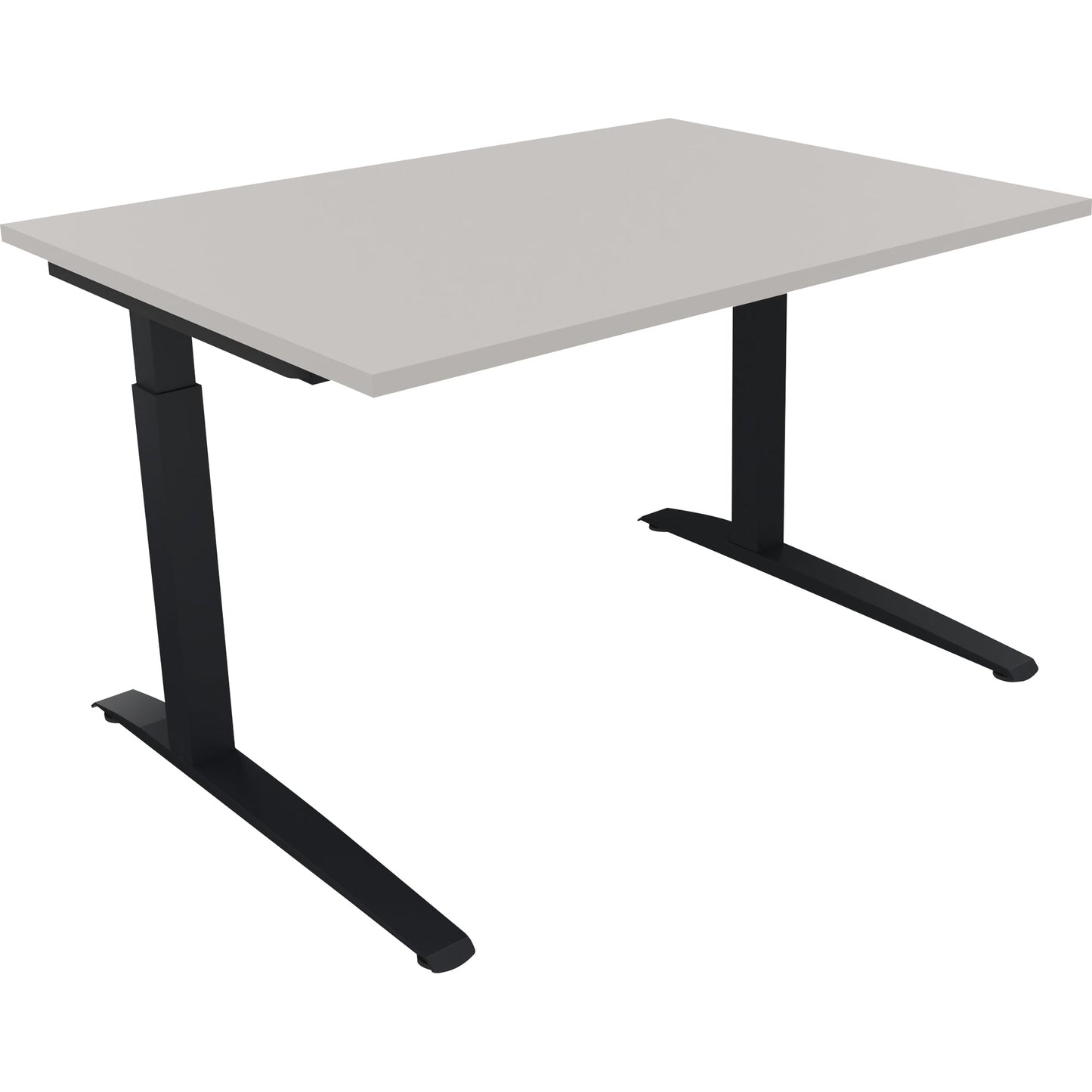 Schreibtisch all in one Maße: 1.200 x 650-850 x 900 mm (B x H x T) Holz lichtgrau