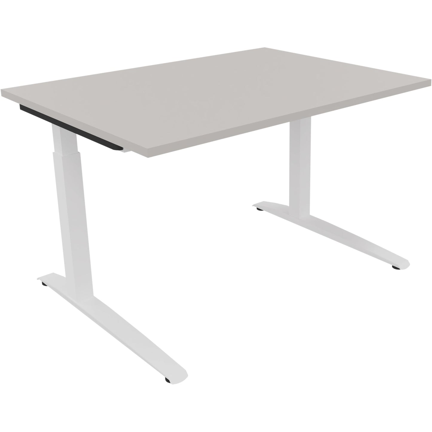 Schreibtisch all in one Maße: 1.200 x 650-850 x 900 mm (B x H x T) Holz lichtgrau