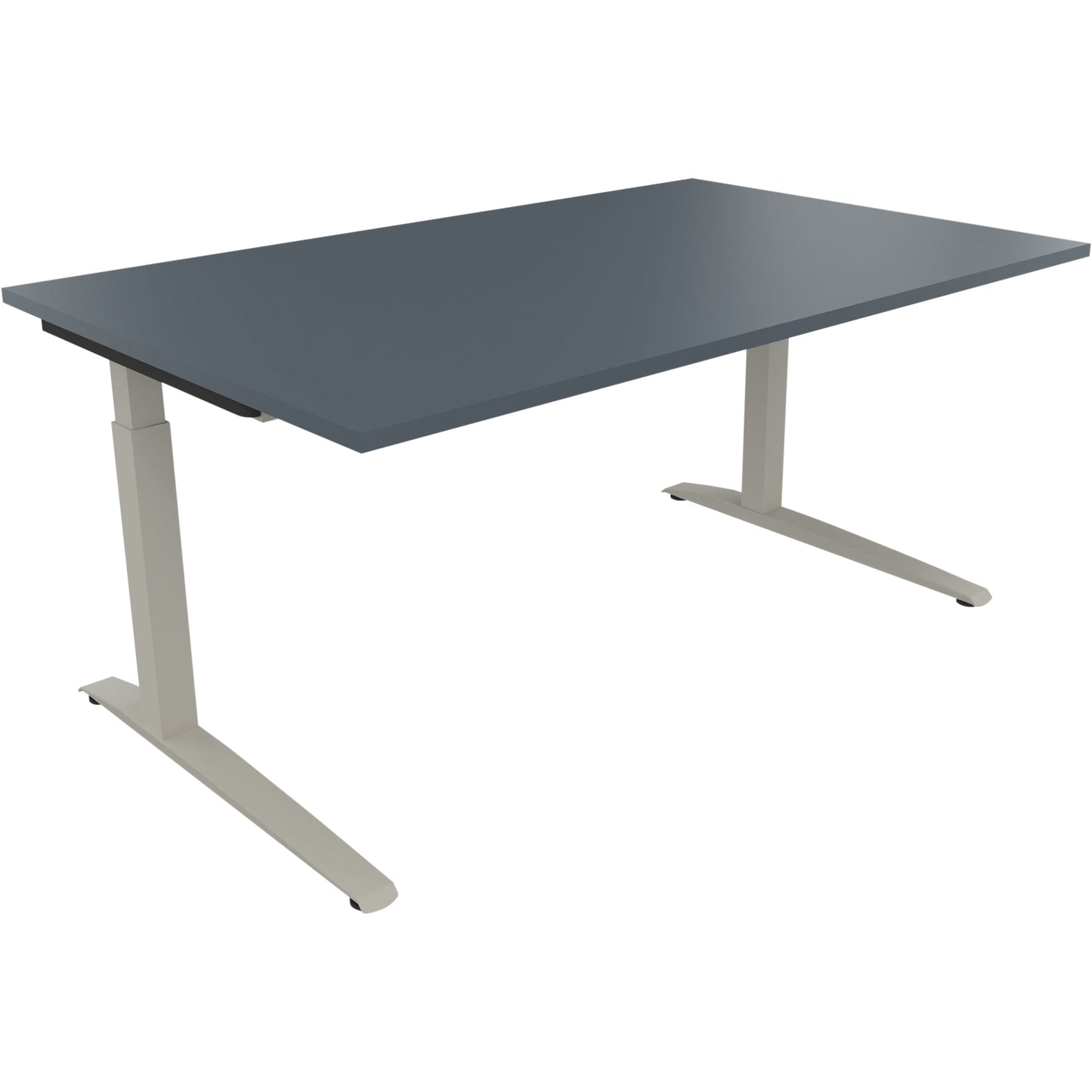 Schreibtisch all in one Maße: 1.600 x 650-850 x 1.000 mm (B x H x T) Holz lavagrau