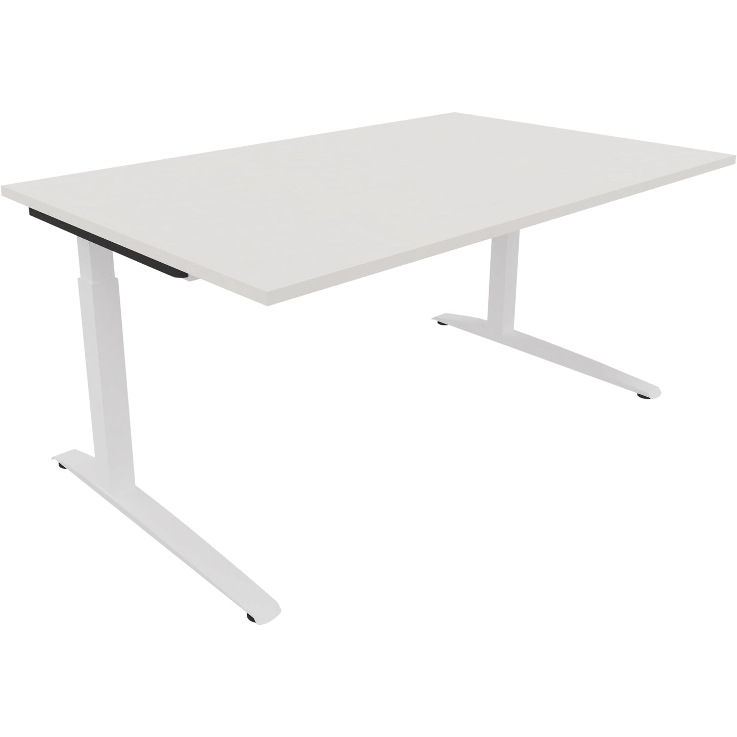 Schreibtisch all in one Maße: 1.600 x 650-850 x 1.000 mm (B x H x T) Holz diamantweiß